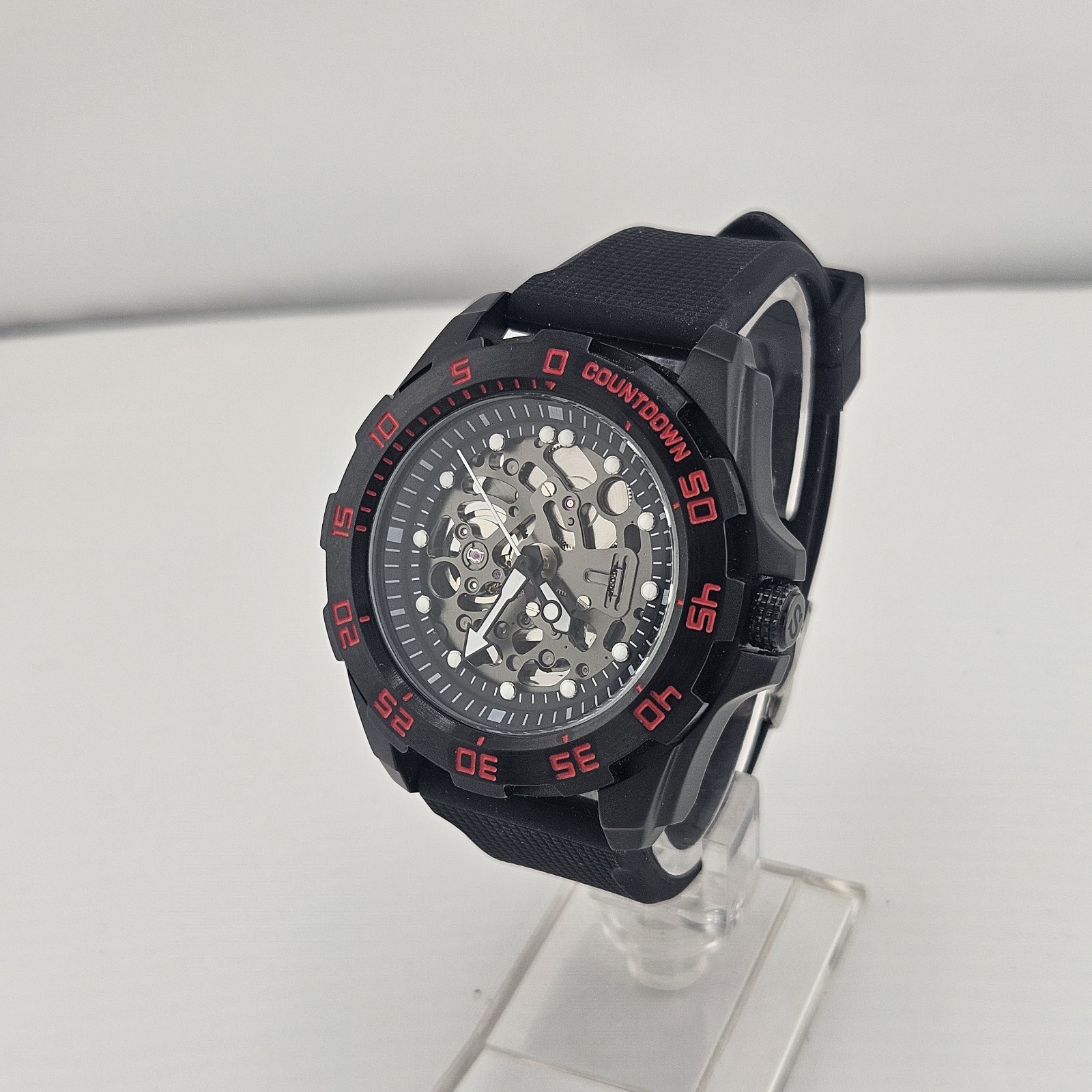 Custom Made Skeleton Watch With NH72 Movement (With Silicone Butterfly Clasp)