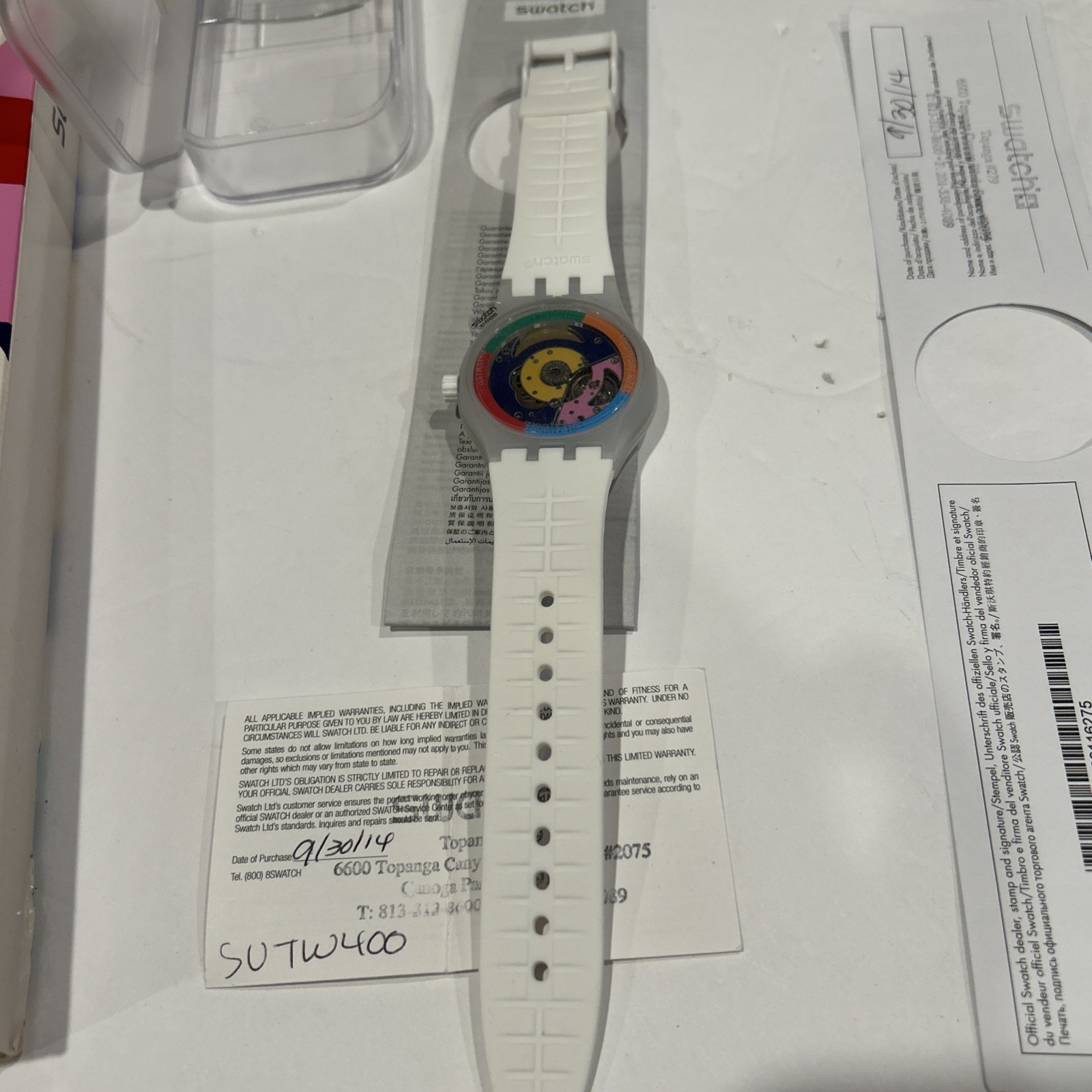 NOS Swatch Kinetic Watch SUTW400 First Launch Sistem 51 White AG 2013 Mechanical