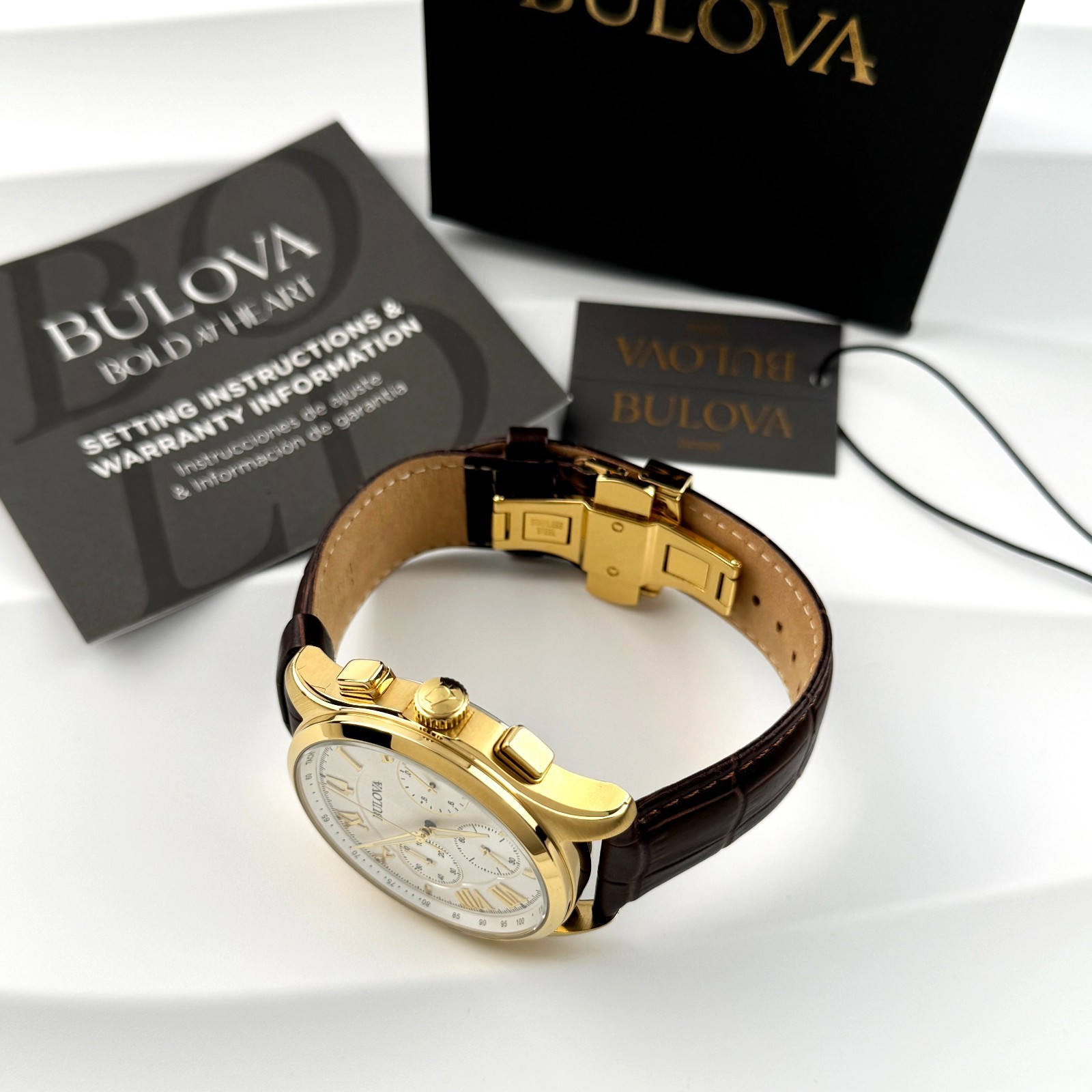 Bulova Men’s New 97B169 Classic Wilton Quartz Watch white Dial 46.5mm