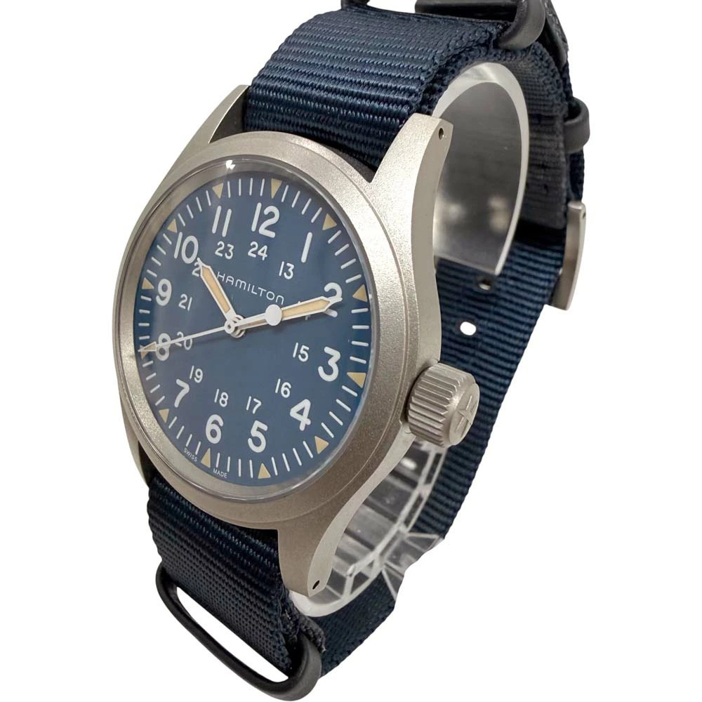 HAMILTON Khaki Field Mechanical H694390 Blue Case Size 38mm Used Watch #61523