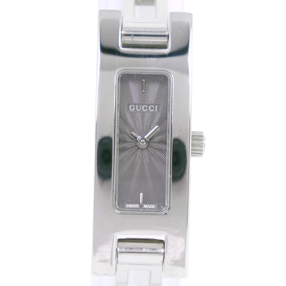 GUCCI watch 3900L stainless steel quartz analog gray dial ladies used