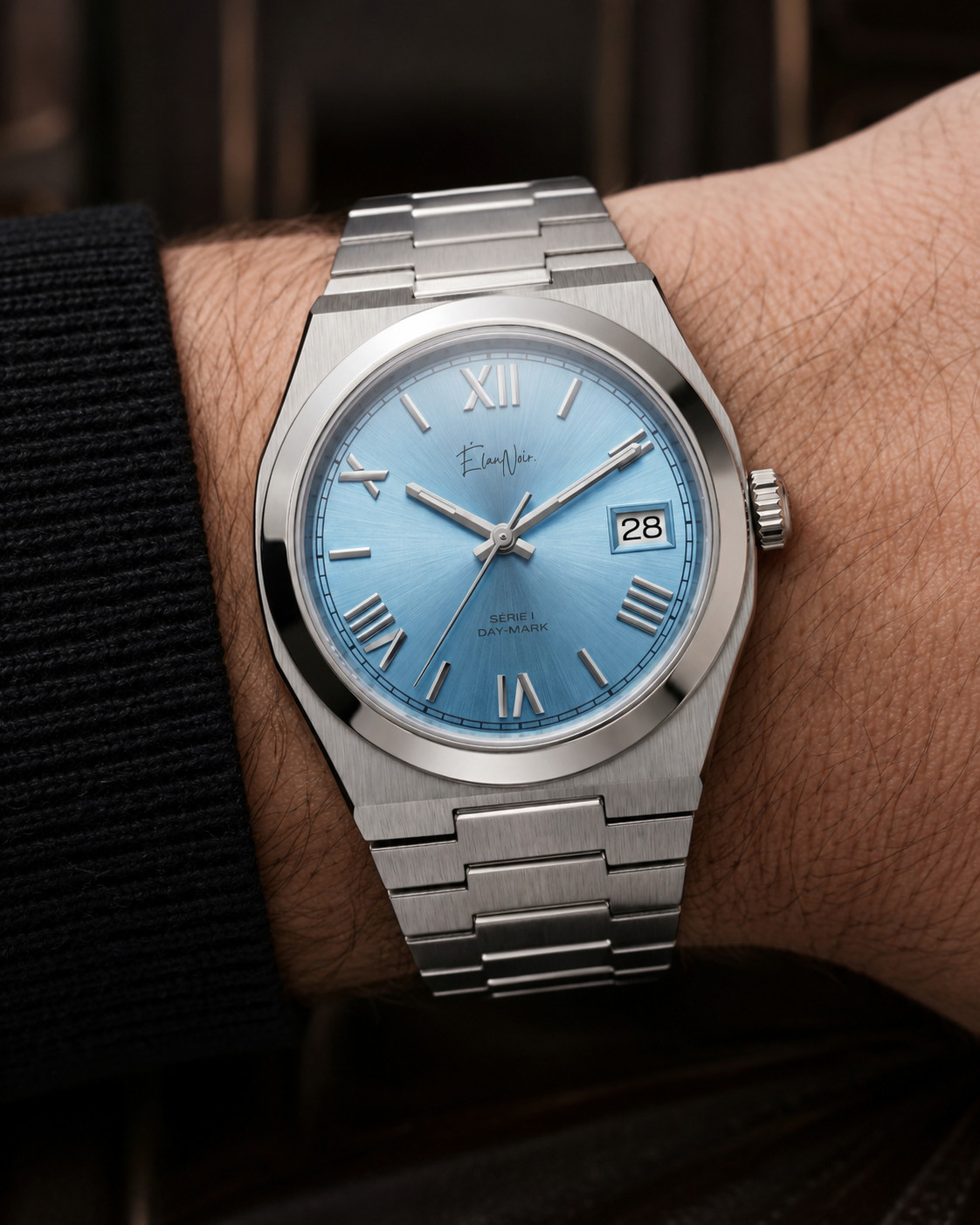 Élan Noir Série I Lagoon Blue 36mm Automatic NH35 Sapphire Crystal Steel Watch