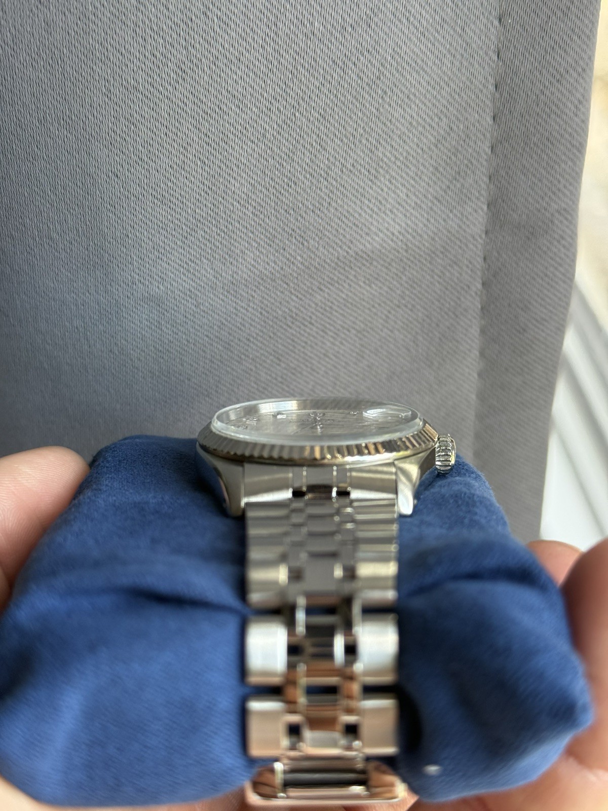 TUDOR Prince Date + Day 36mm #76214 18k White Gold Bezel – Diamond Linen Dial