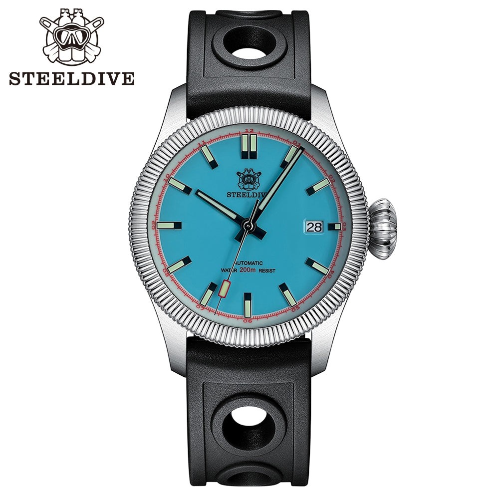 STEELDIVE SD1906T Mens 39mm 200M Automatic Dive Watch NH35 Sapphire Steel