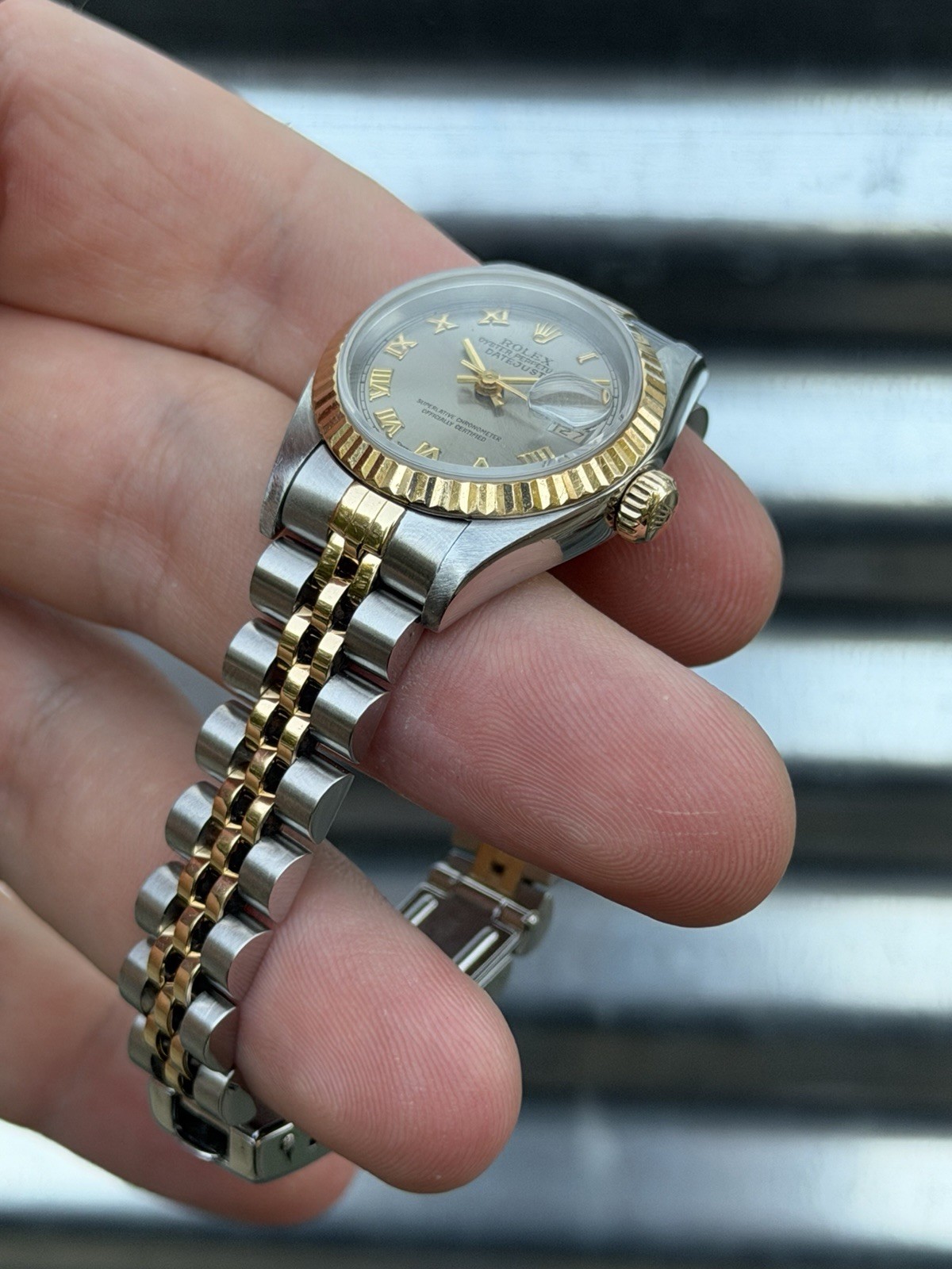 Rolex Lady-Datejust 26mm 69173 Gold and Steel Jubilee Bracelet Box & Papere