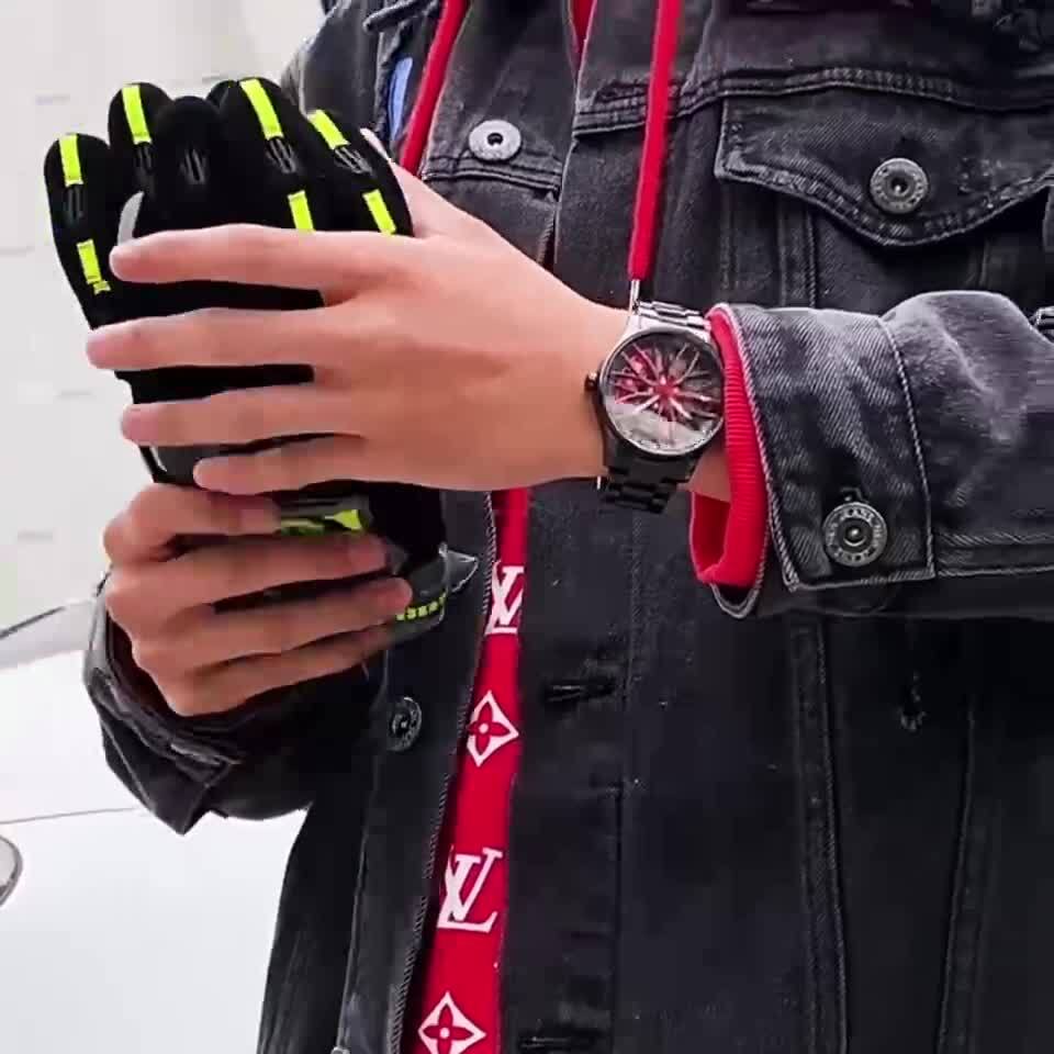 OLEVS Wheel Men’s Luxury Watch Waterproof Rotary Sport Car Rim Man Watch High