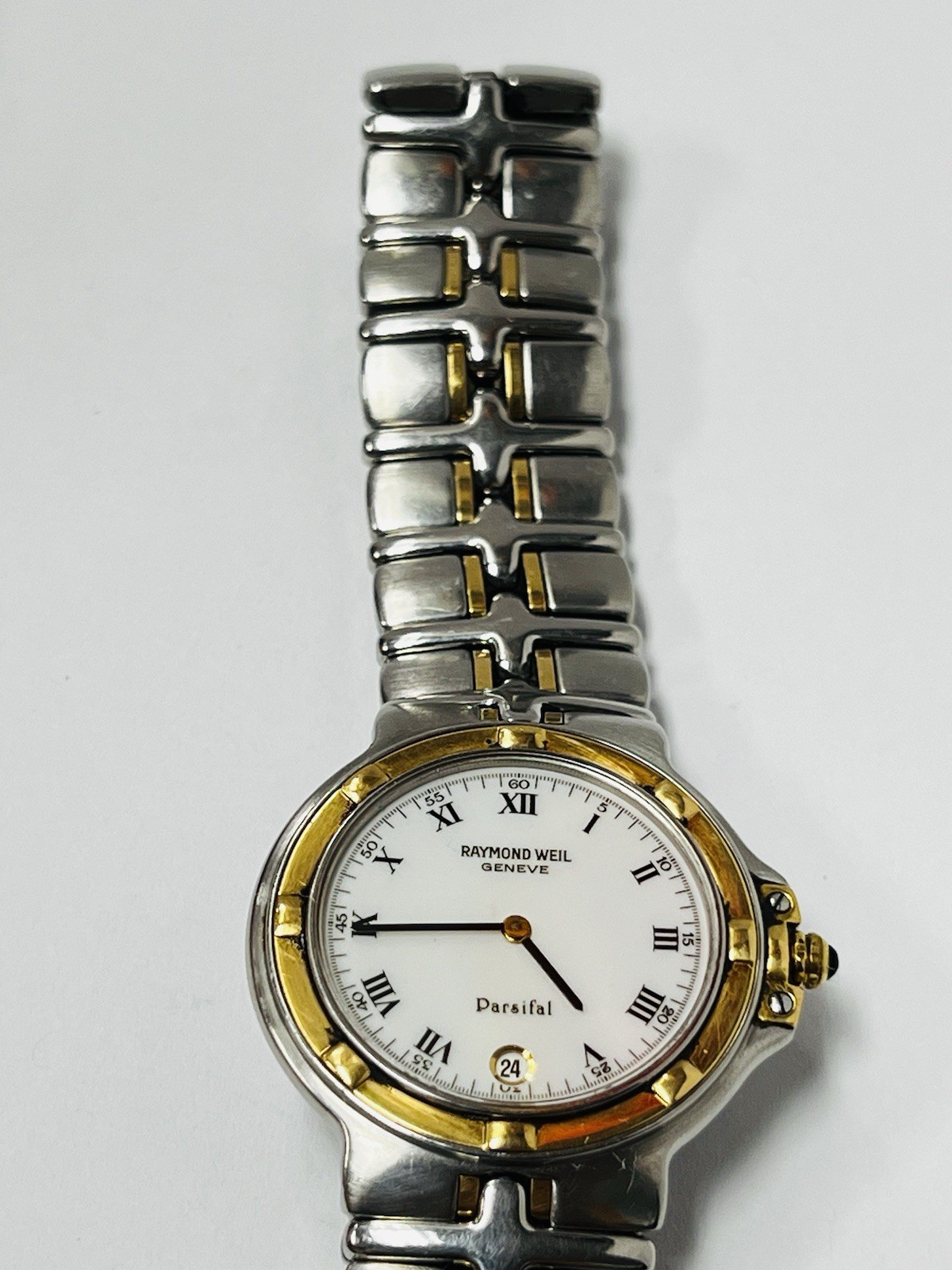 Raymond Weil Geneve Parsifal Two-Tone SS Quartz White Roman Dial Date