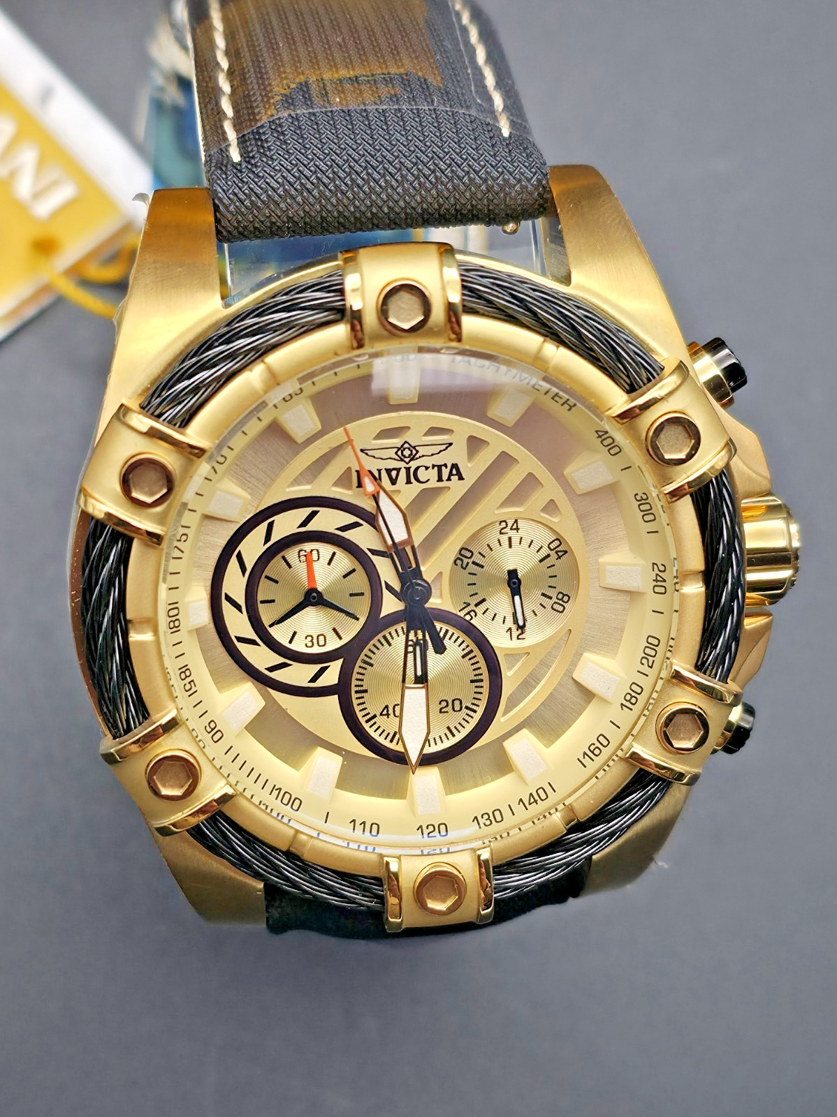 Invicta Mens Watch 25515 Bolt Quartz Chronograph 52mm Diver Gold Stainless Steel