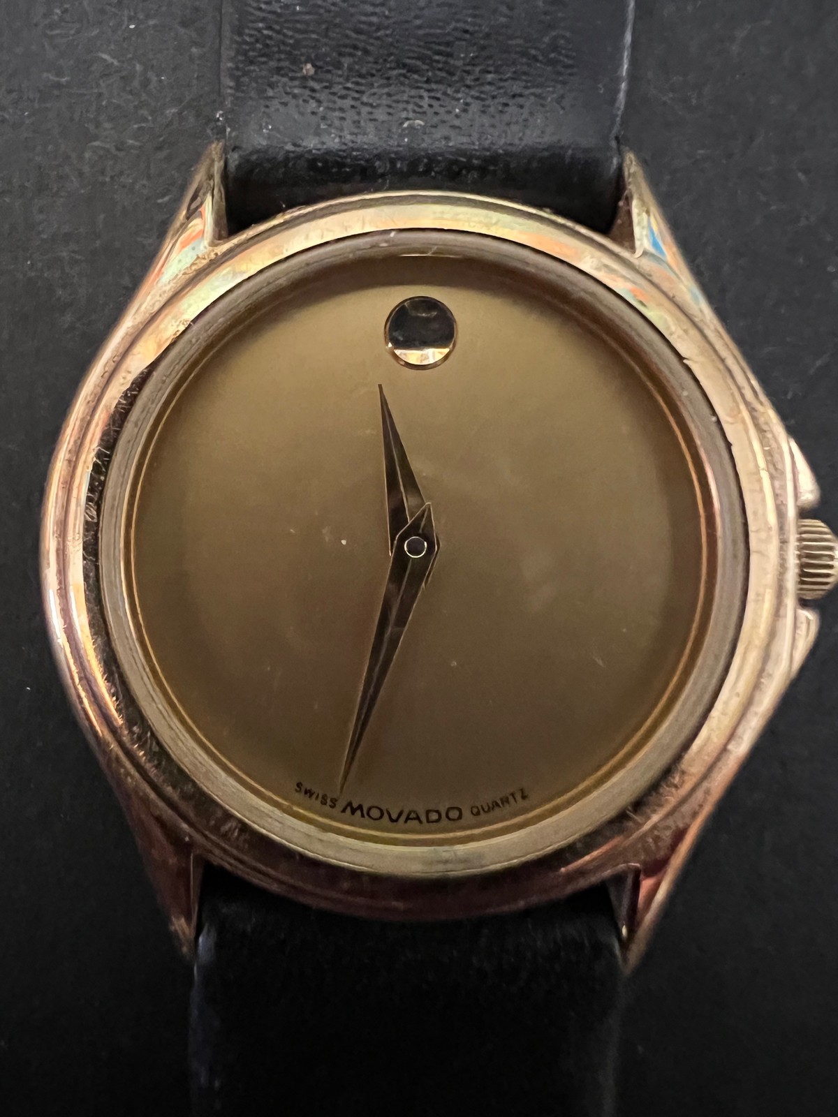 Movado 87-E4-0623 Museum Gold Tone Quartz Wristwatch NOT Running for Parts