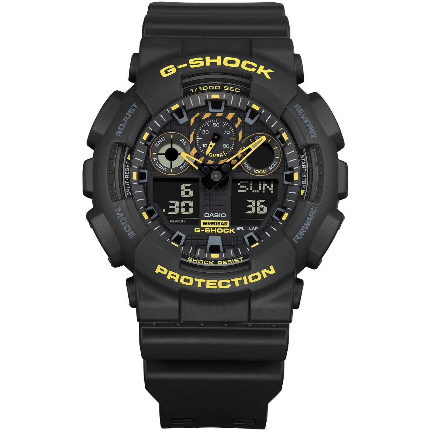 CASIO G-SHOCK GA-100CY-1AJF Caution Yellow Analog Digital Watch Black 51.2mm