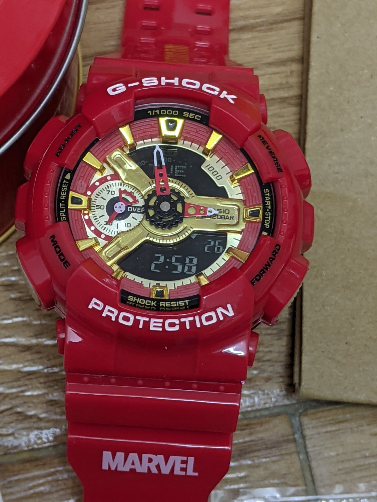 Casio G-SHOCK GA-110CB Marvel Iron Man Red Ana-Digi Quartz 200m Box