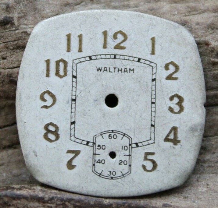 WALTHAM TRENCH MILITARY WRIST WATCH DIAL FACE 25.6×25.4mm (O3H)