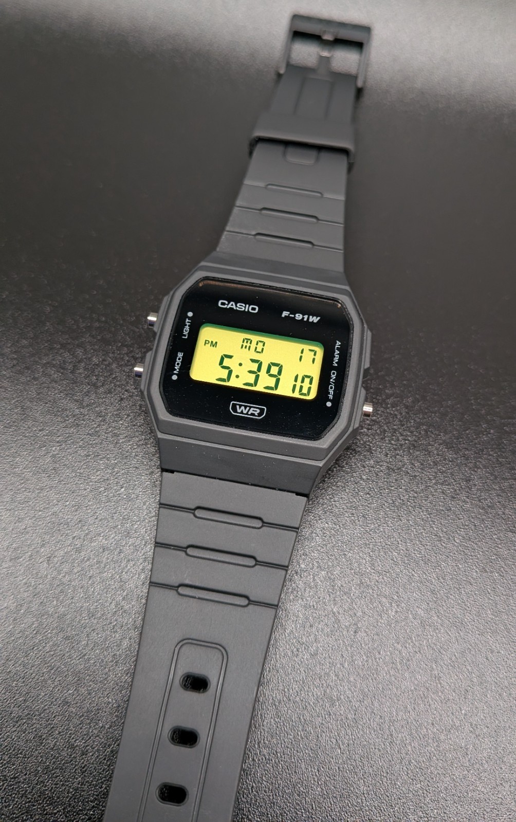 Casio F-91W Stealth Fluorescent Green Custom Watch Digital Cyberpunk Tactical