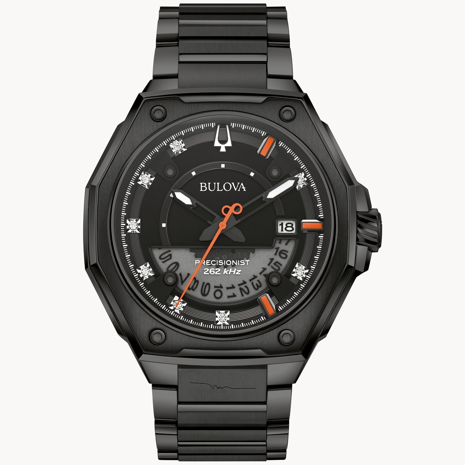 Bulova Men’s Series X Calendar Hpq Precisionist Quartz Black Watch 45 MM 98D183