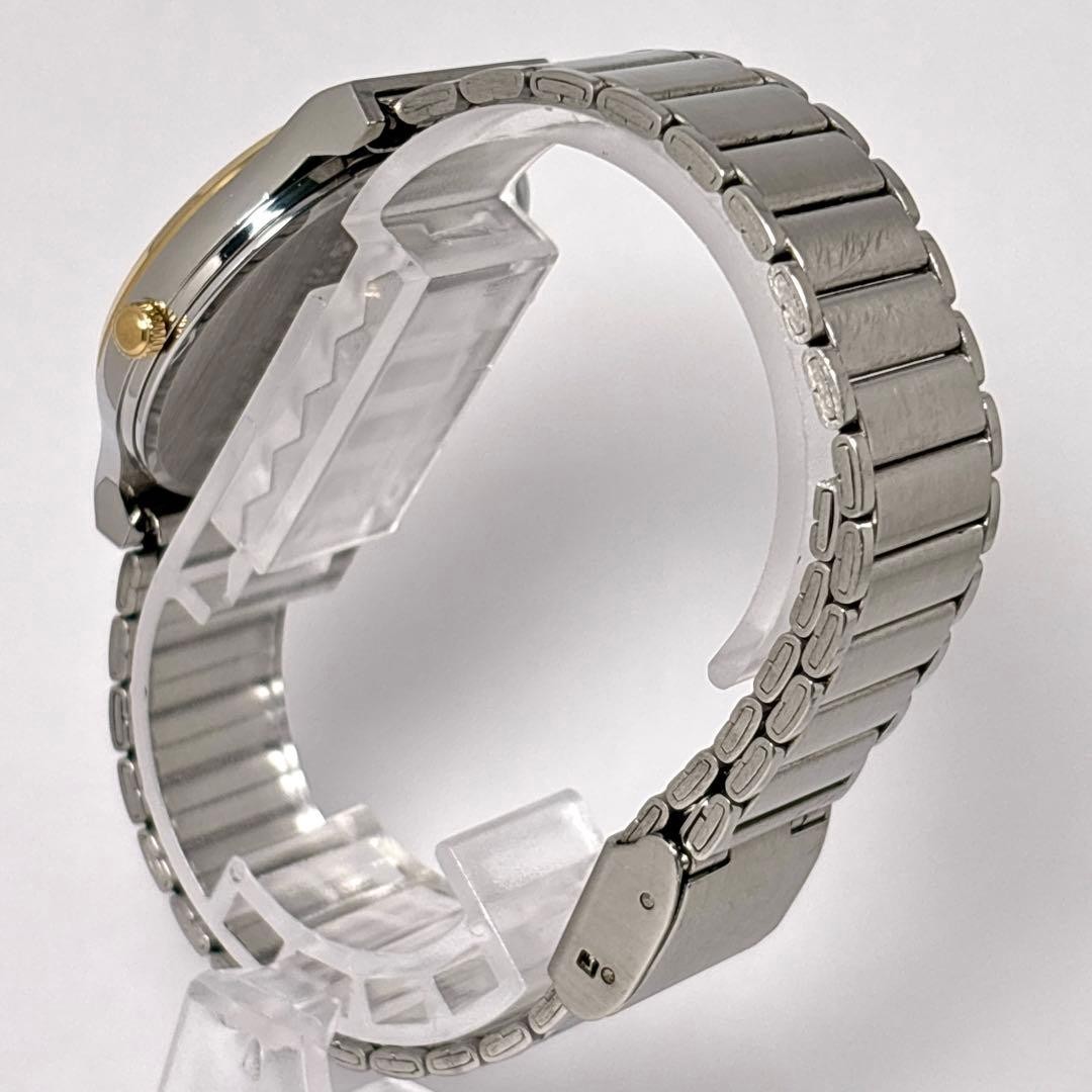 SEIKO SPIRIT 5P32-7A00 Quartz Watch 33mm Gold Wave Dial SS Band 17.5cm