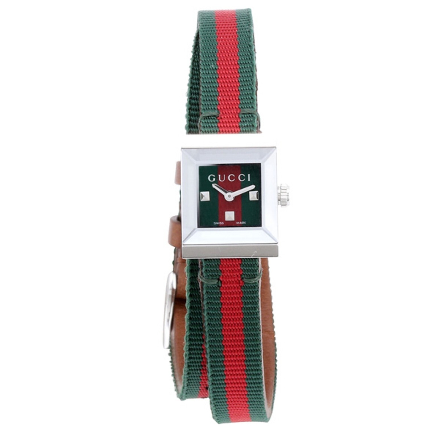 Gucci Women’s G-Frame Green and Red Dial Quartz Watch – YA128528 ($920 MSRP)