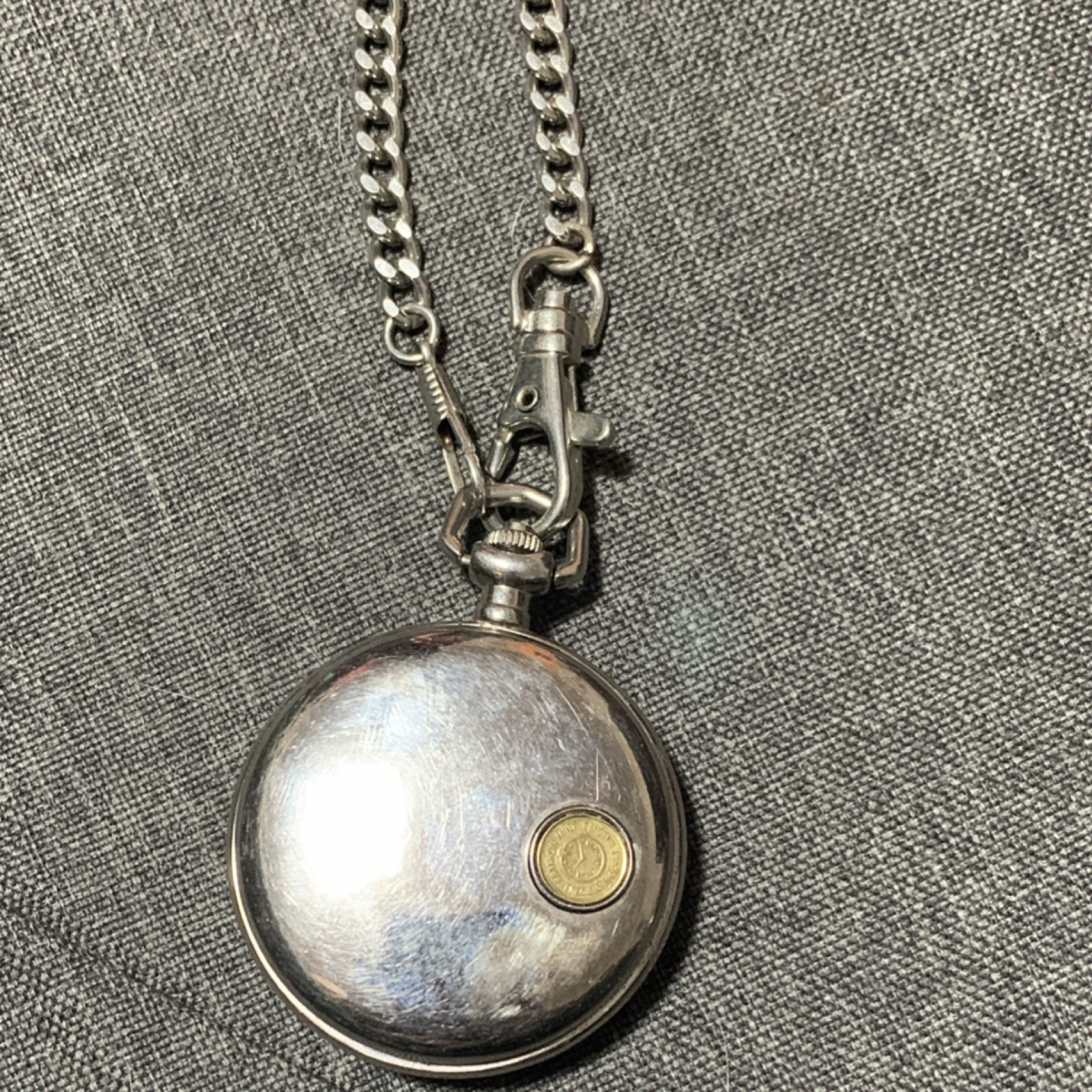 Celebrity Theme Full Hunter Pocket Watch, Silver Red Case, Chain Included