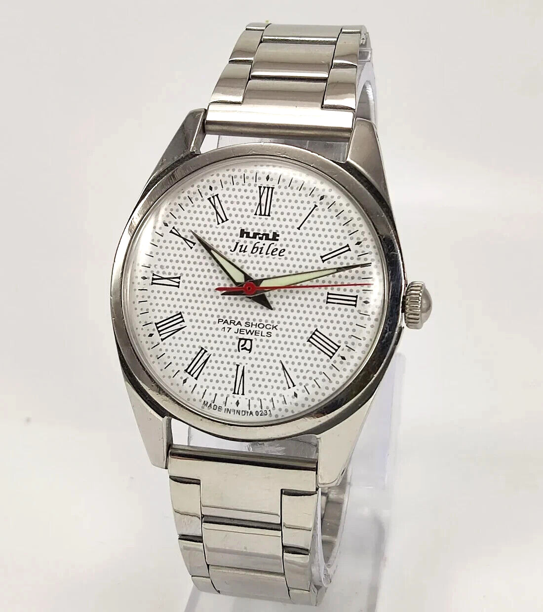 HMT Jubilee White Dial 17 Jewels Mechanical Hand-Winding For Men’s Wrist Watch