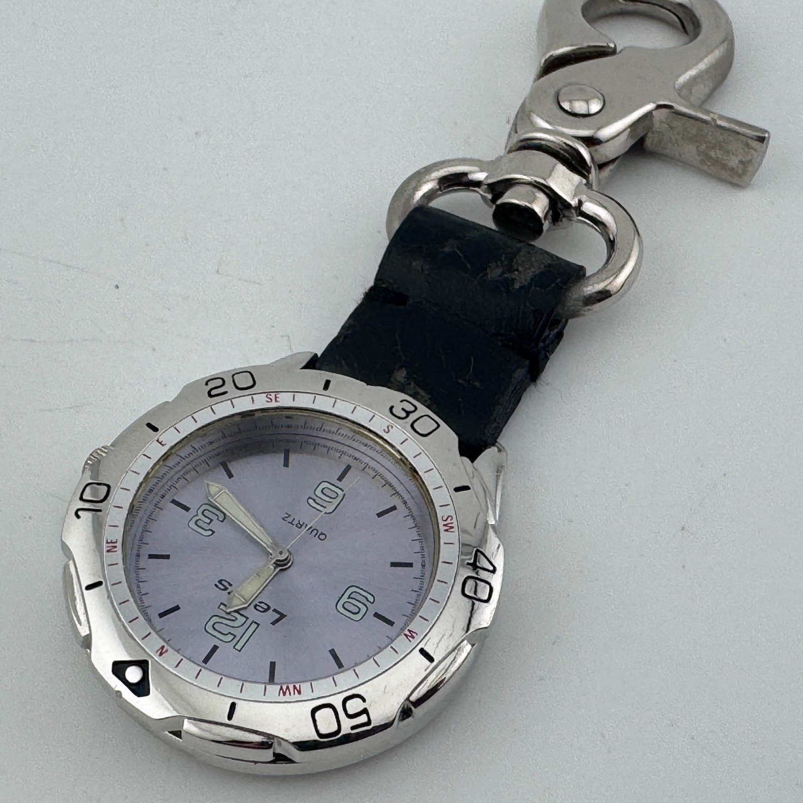 Levi’s Quartz Pocket Watch Men Silver Japan Movt Analog Snap-on New Battery
