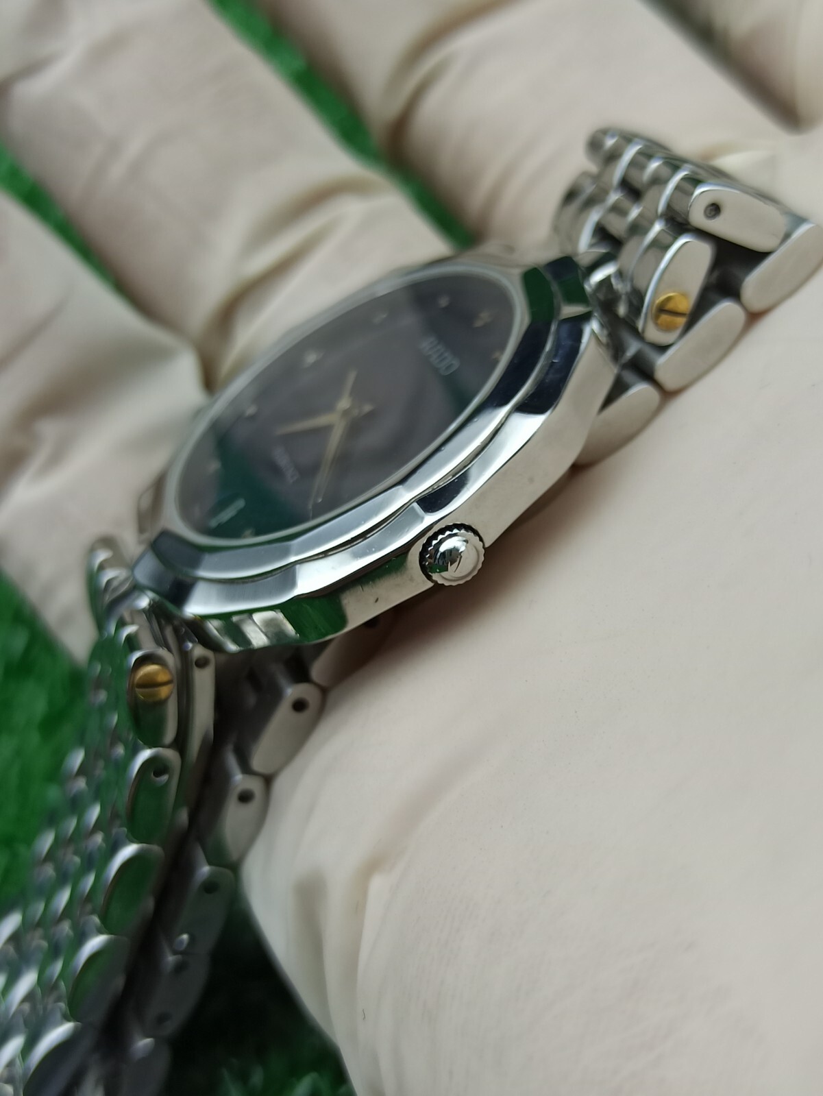 FULL SET VINTAGE RADO FLORENCE BLUE WATCH SWISS MADE 80s MEN & RARE & CLASSIC