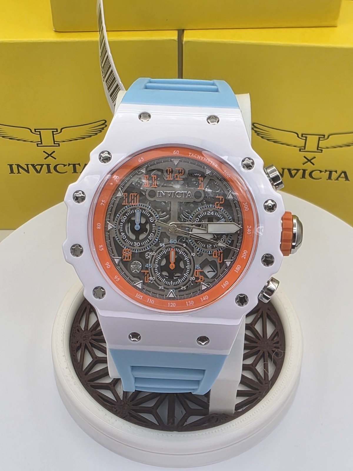 Invicta Racing Vaulthan Men’s Watch 44mm 69665 Limited Ed Lt Blue New