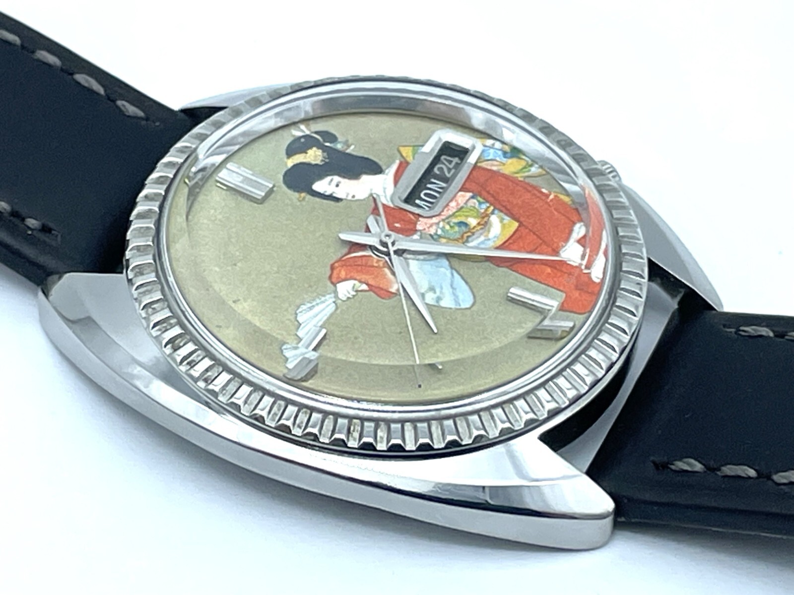 Vintage UKIYOE SEIKO 5 Automatic Watch New Glass Shouen Uemura Jonomai