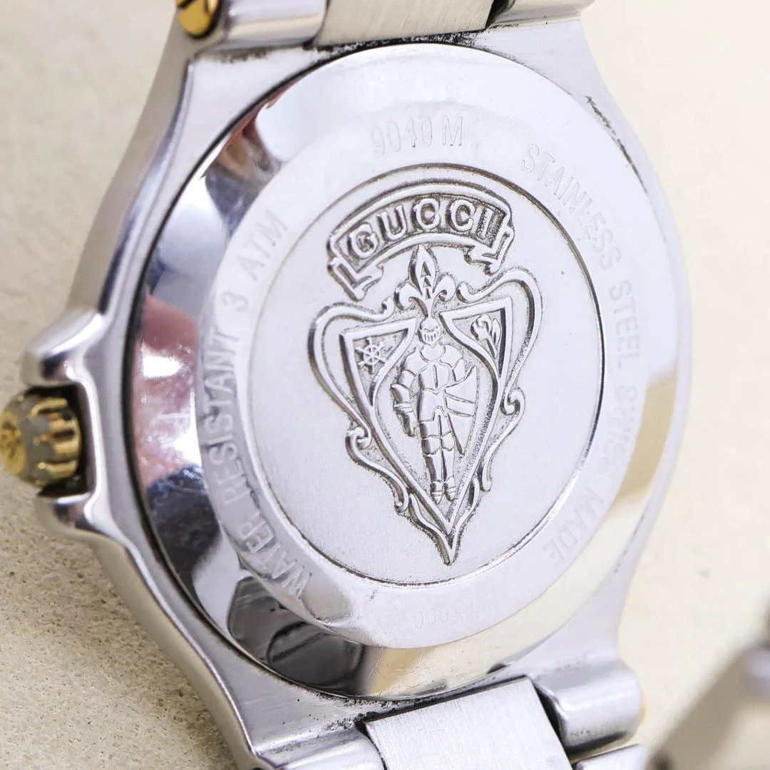 Gucci 9040M Black Stainless Steel Quartz 36mm Mens Watch
