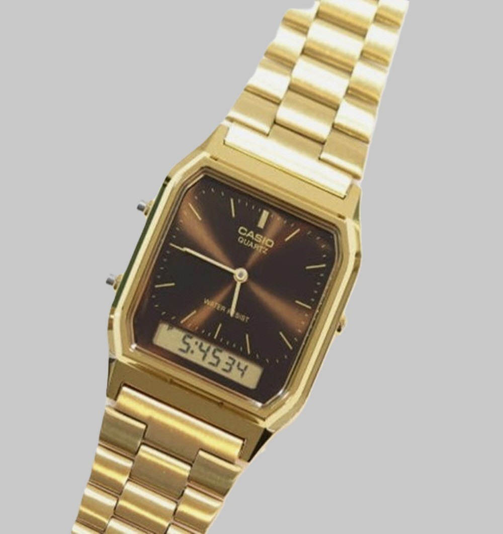 NEW CASIO Unisex Analog Digital Watch Gold Tone Vintage AQ-230GA-5A / SWIFT