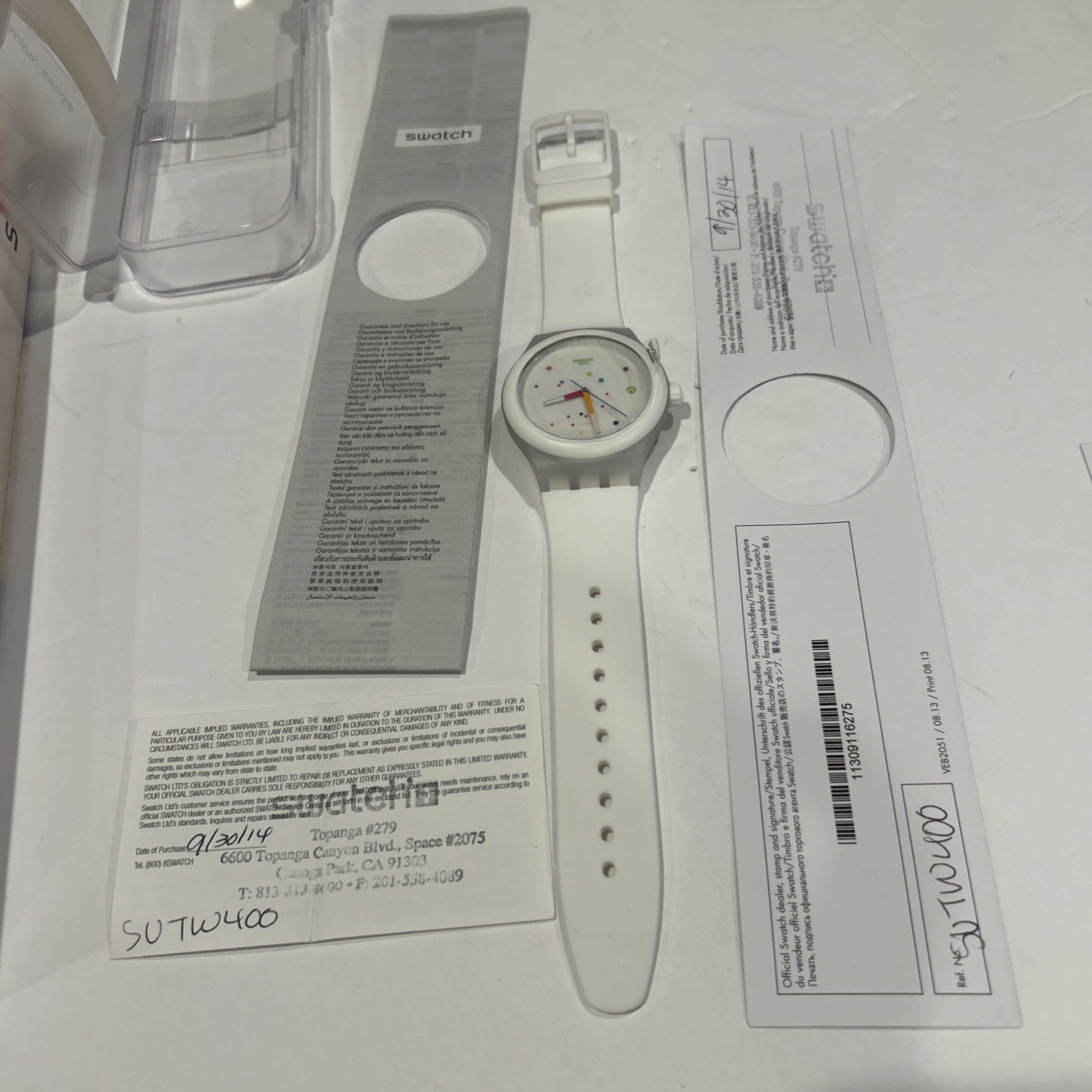 NOS Swatch Kinetic Watch SUTW400 First Launch Sistem 51 White AG 2013 Mechanical