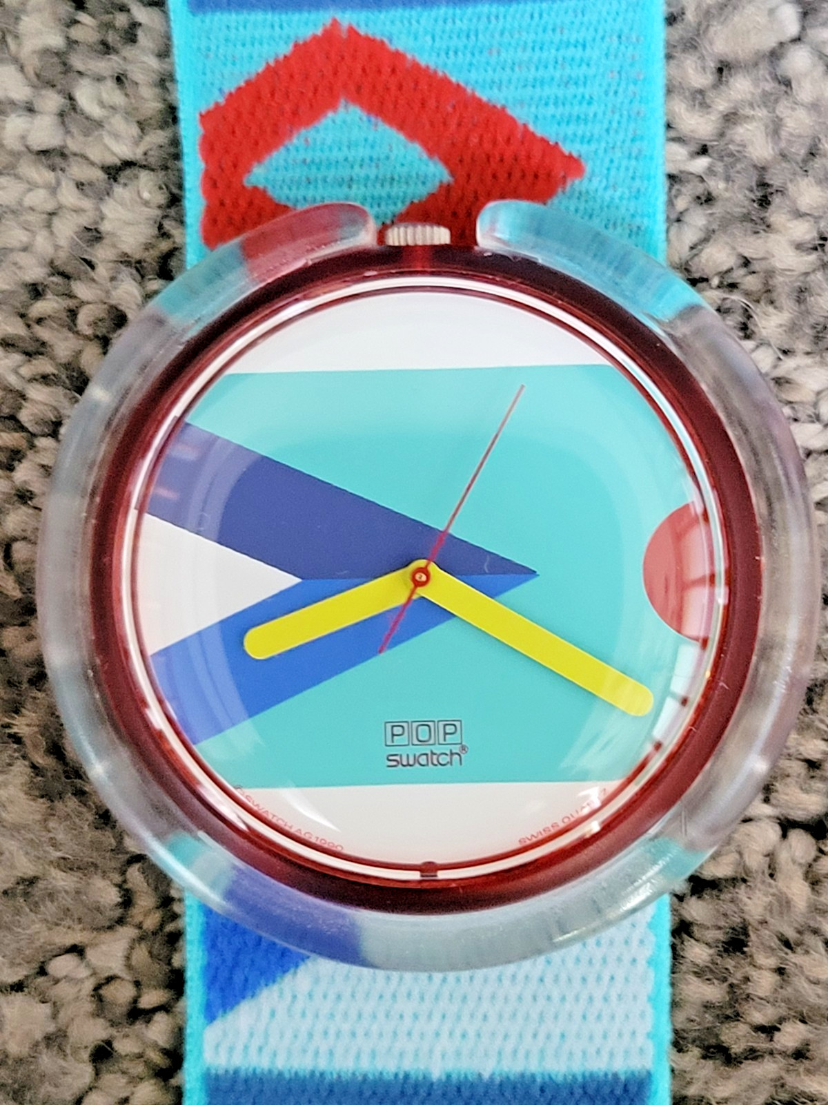 Vintage 1990 POP Swatch Watch PWR105 Caleidoscope with box and instruction sheet