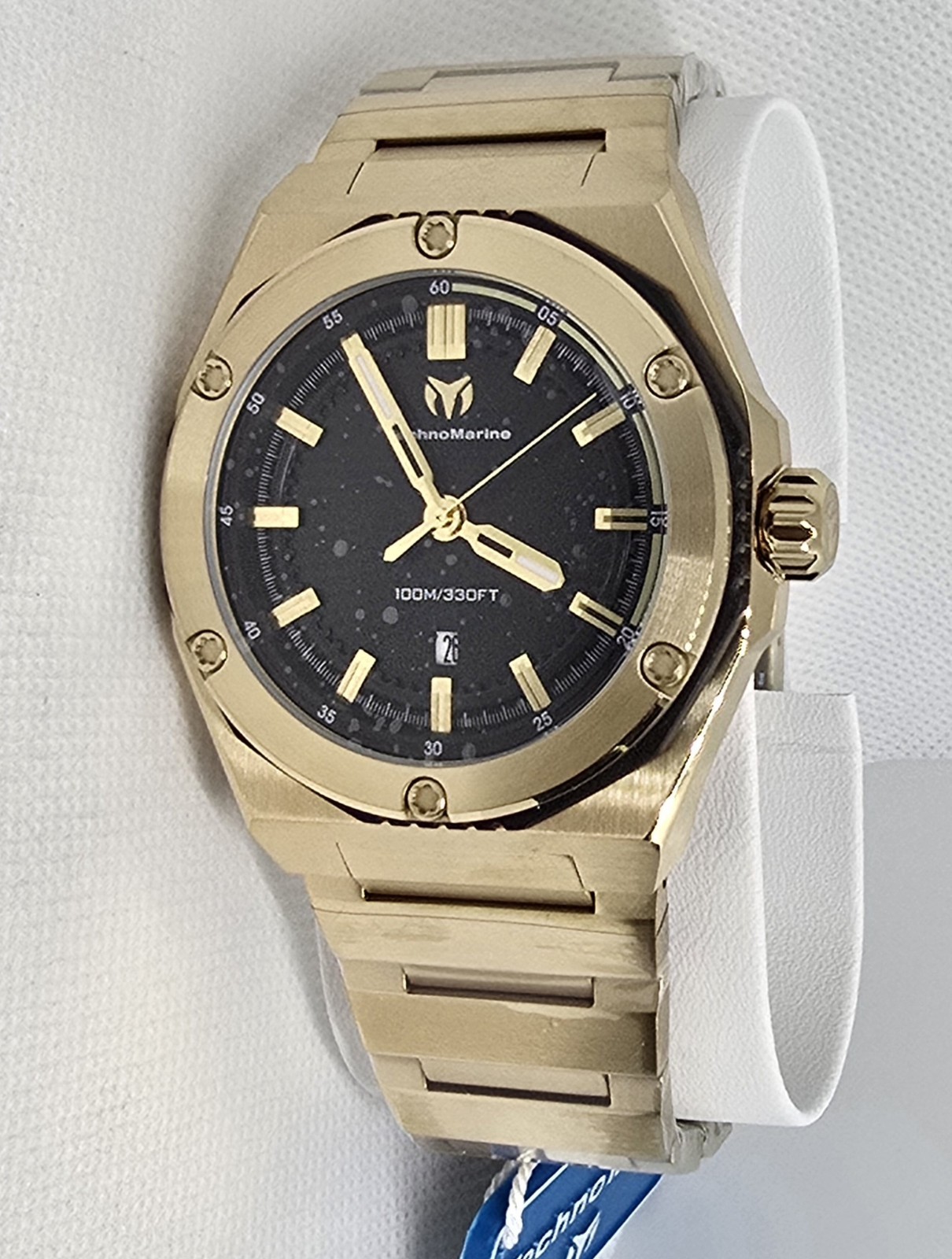 TechnoMarine Corak Legacy Men’s Watch 45mm. Gold Black Dial TM-416078 New In Box