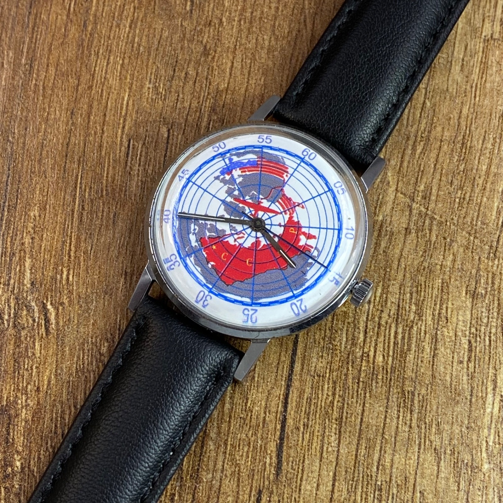 RARE! Vintage Luch First flight Moscow-USA 1937 mechanical Soviet Era mens watch