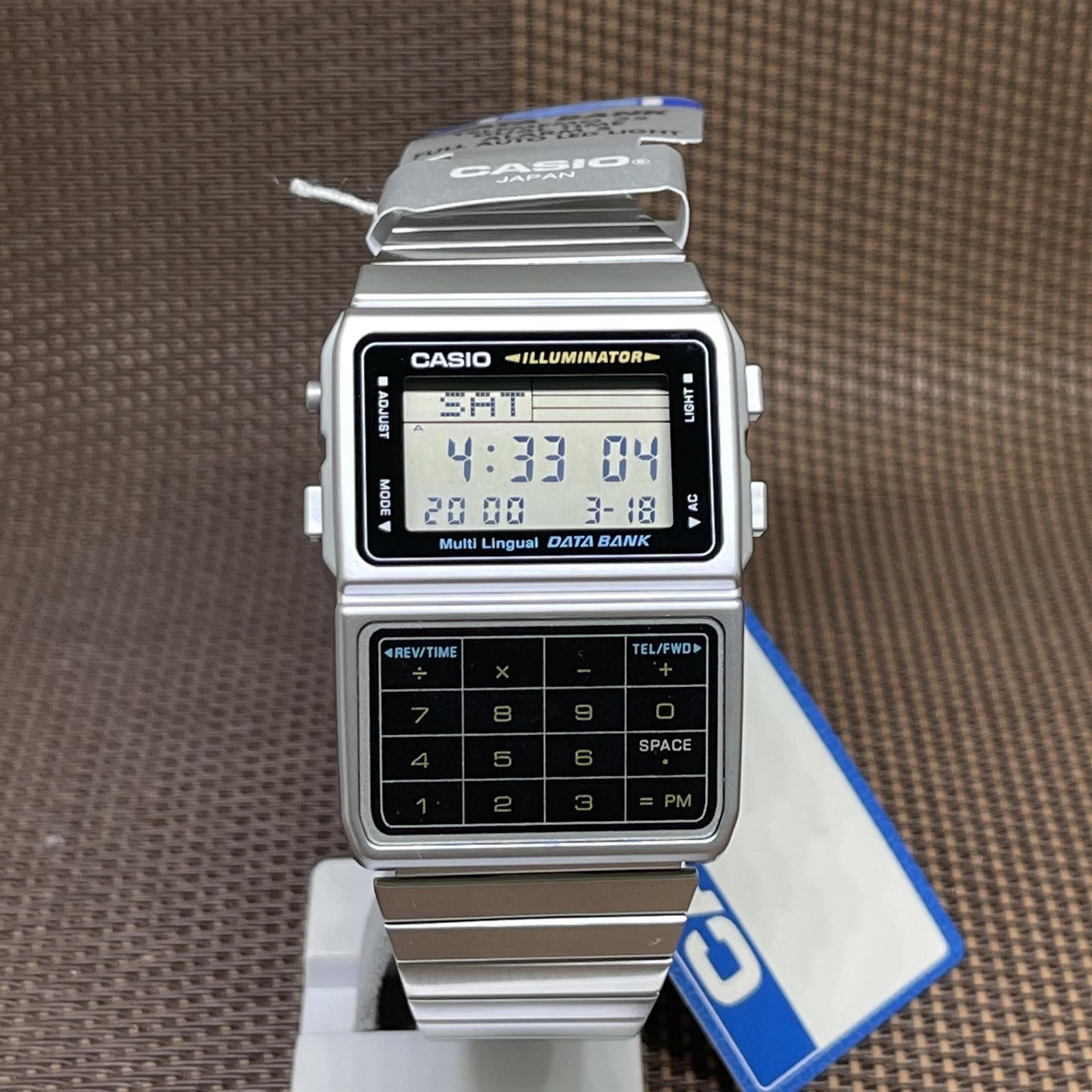 Casio DBC-611-1D Databank Men Calculator Alarm Stainless Steel Digital Watch