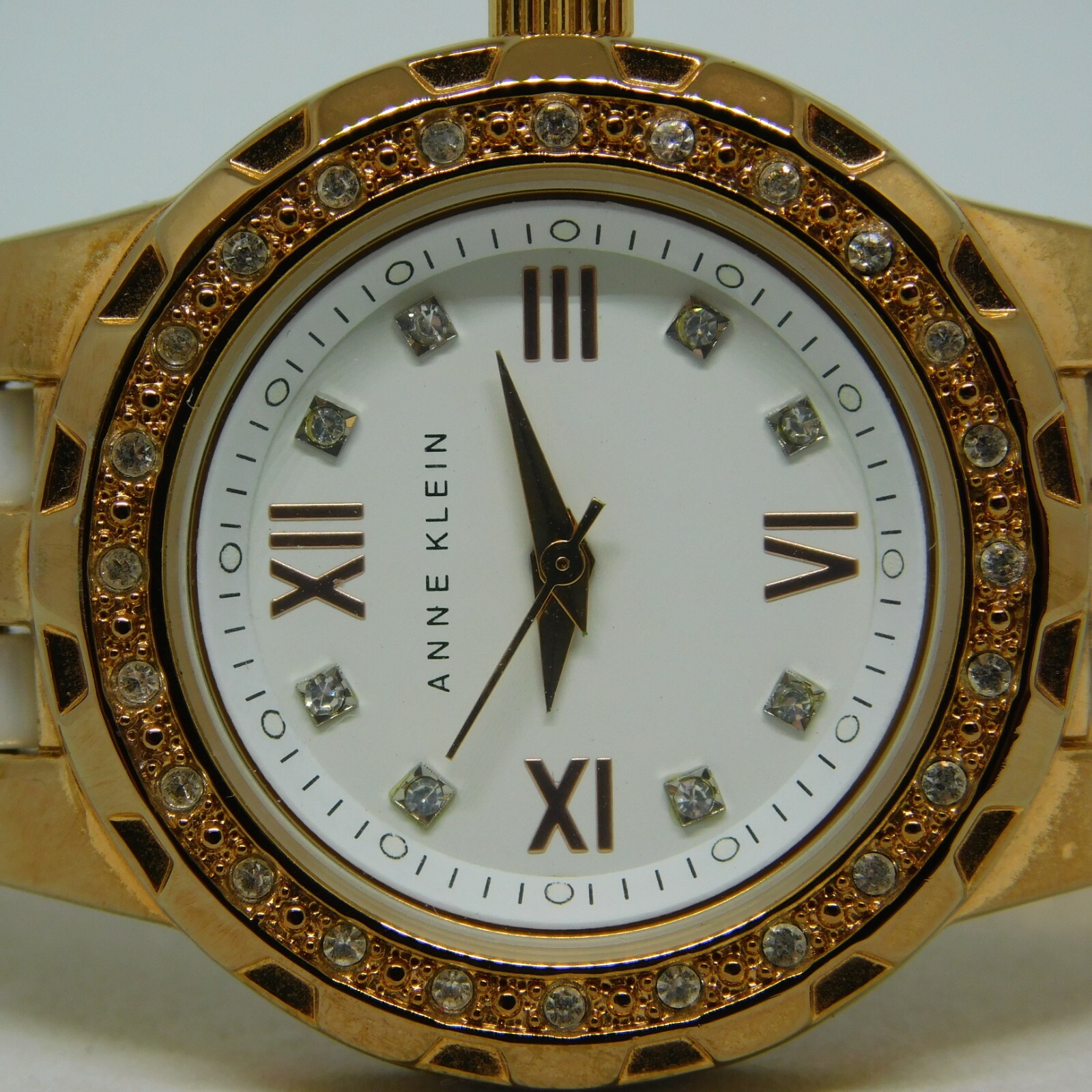 Anne Klein 10/9456 White Ceramic Quartz Analog Women’s Watch Sz. 5 3/4″