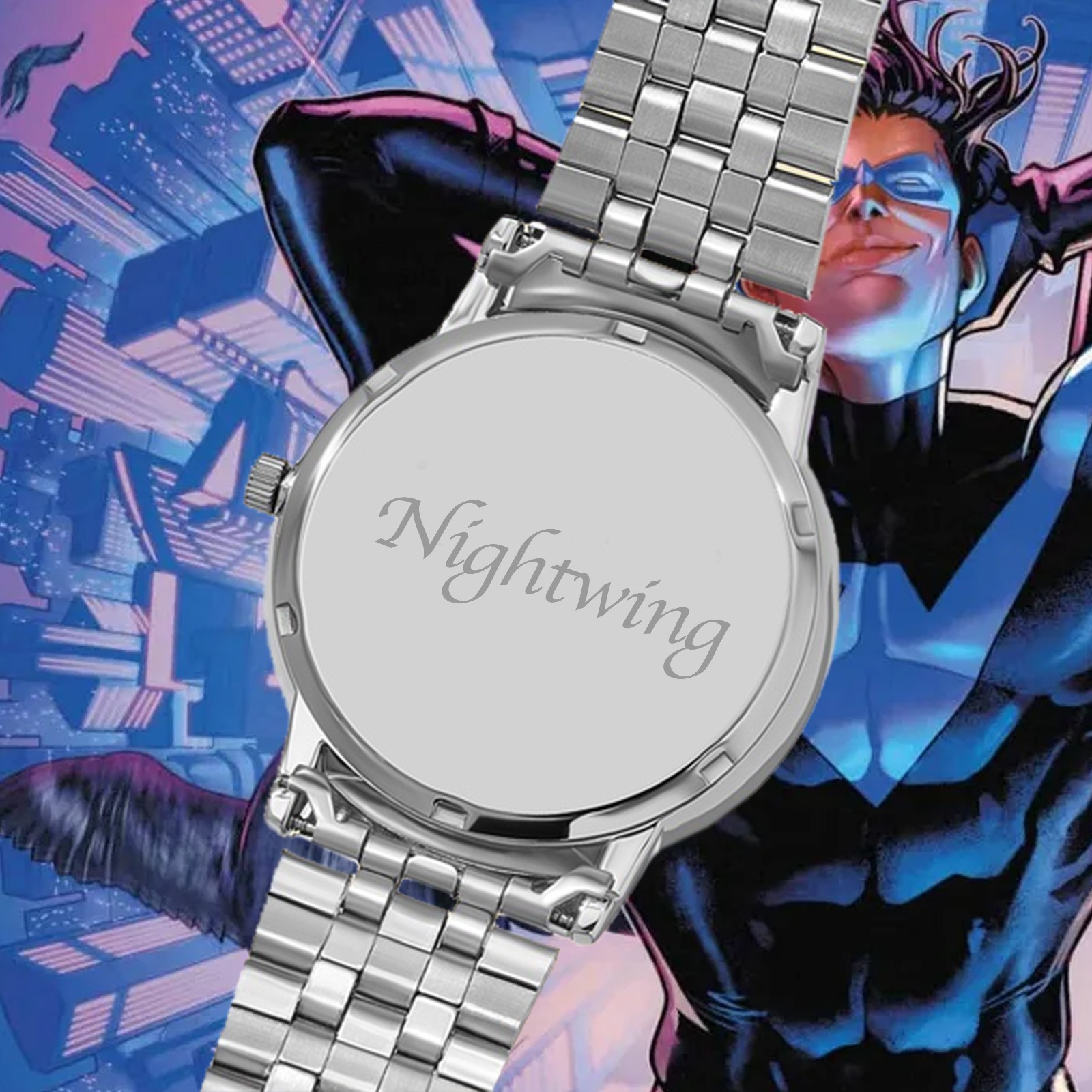 Nightwing DC Comics Engraved Wristwatch