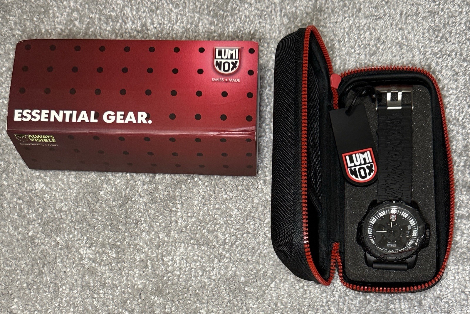 2013 LUMINOX NITTO XD SERIES BLACK STAR DATE CARBON RUBBER MEN NEW NEEDS BATTERY