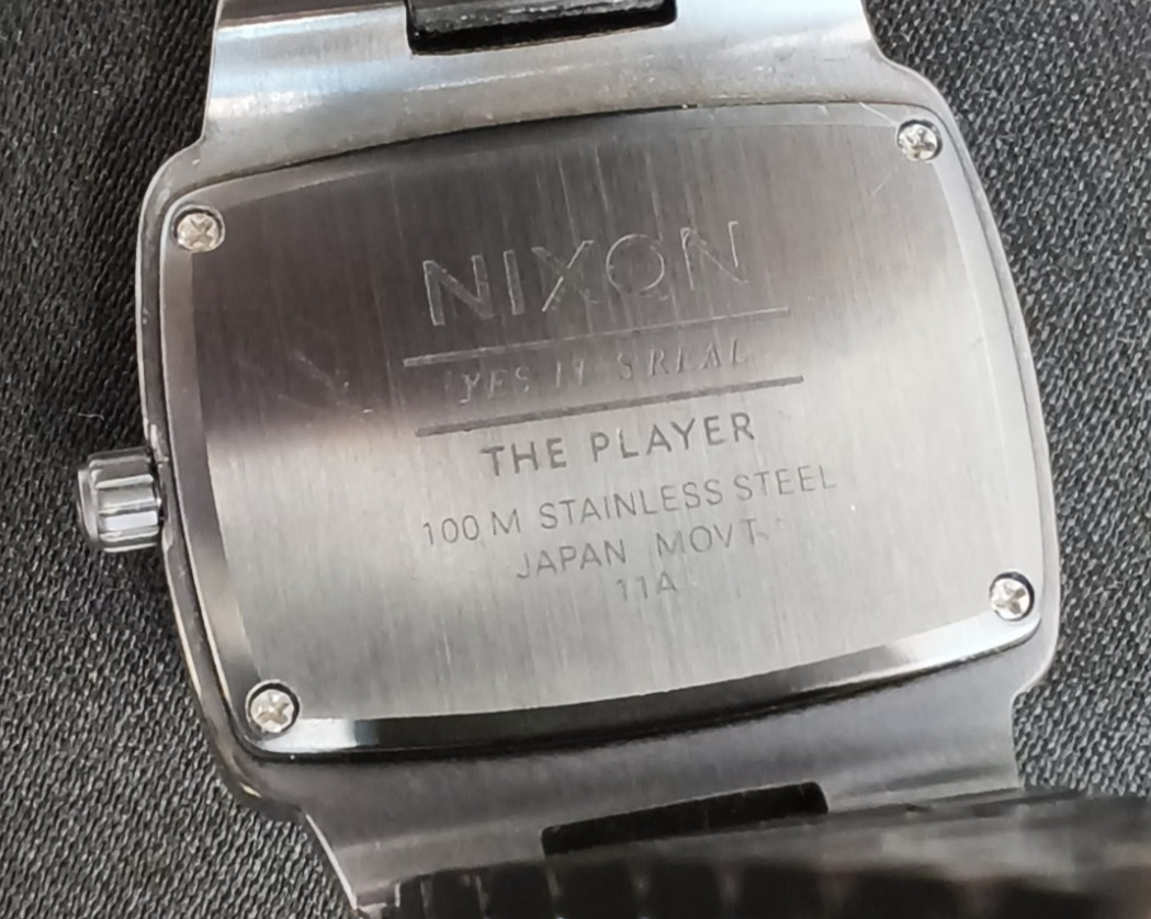 Nixon The Player Yes It’s Real Gray Steel Square Analog Quartz Mens Watch #W5173