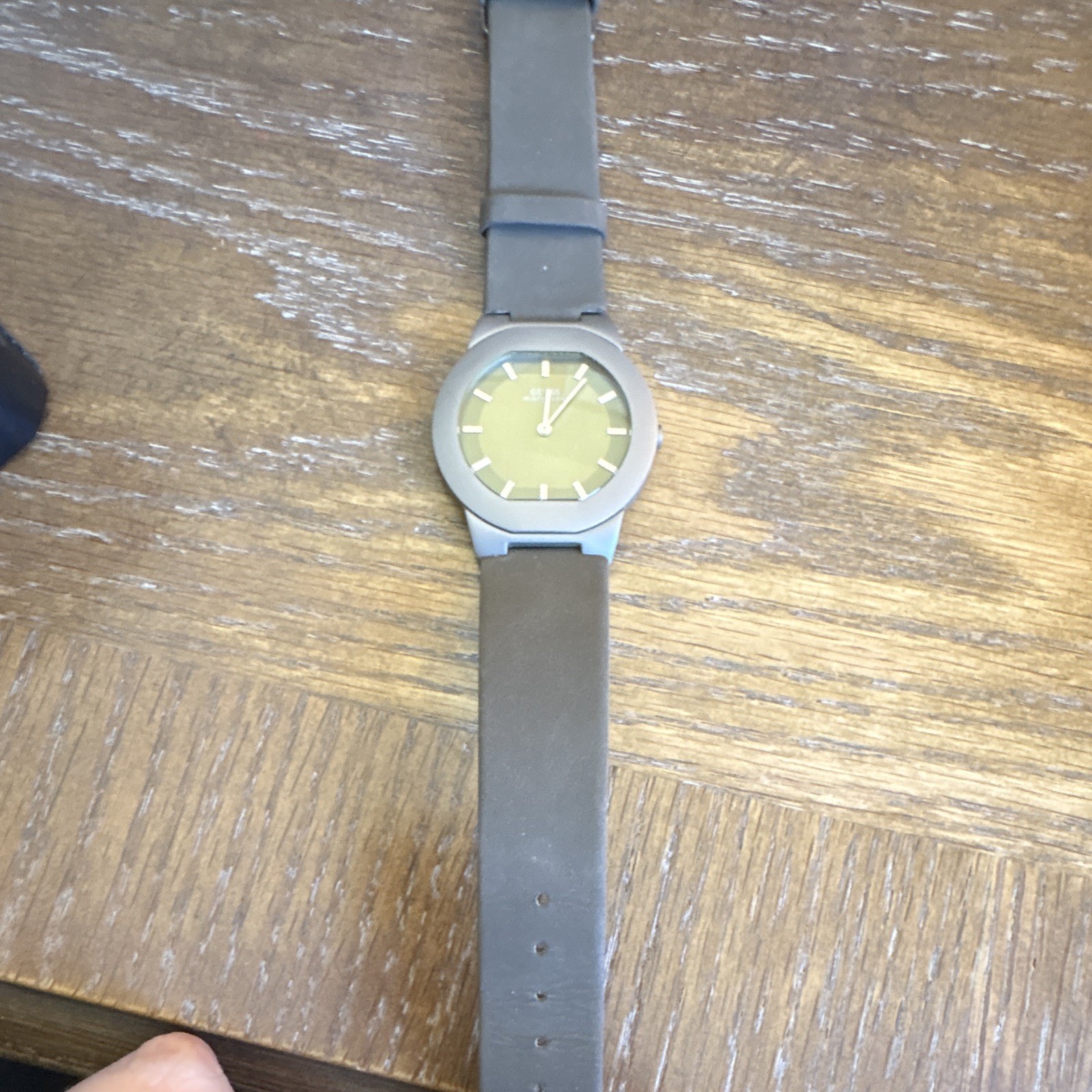 GUESS Women’s Microtec Quartz Analog Watch 28mm Green Dial Gray Leather 30m