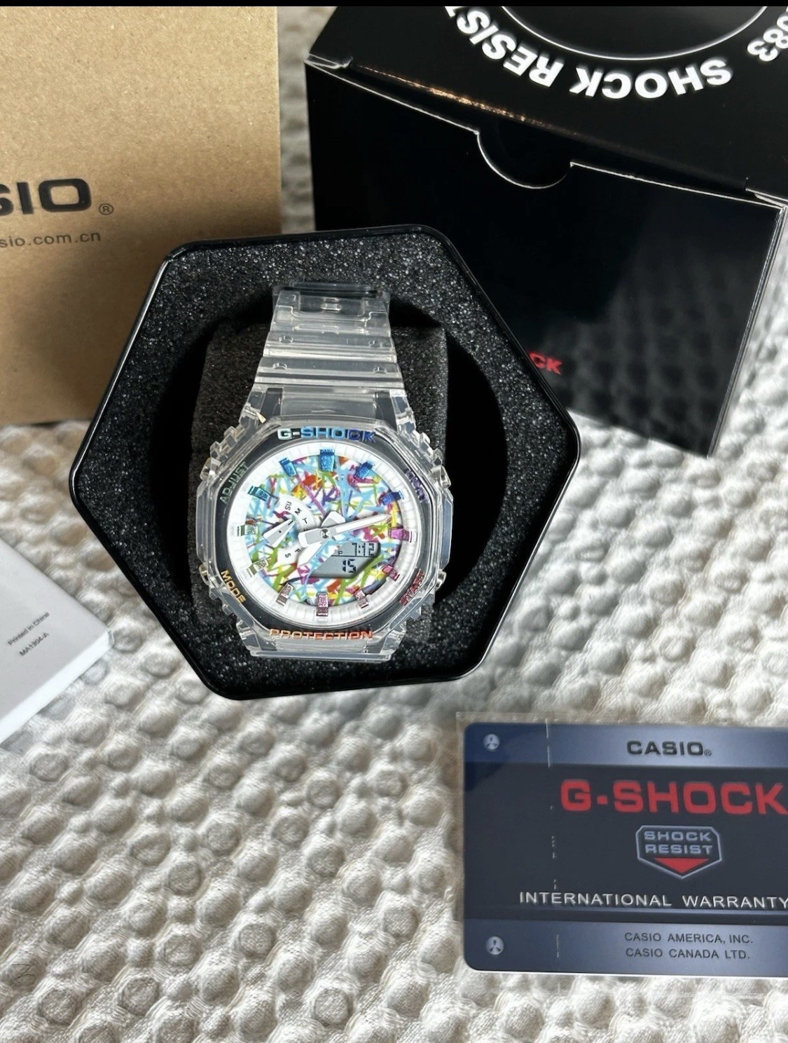 G-SHOCK GA2100 Clear Rubber Strap With Multicolor Accents