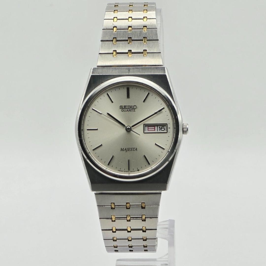 Seiko 9063-6000 Quartz Silver Dial 31.9 mm Men Preowned Analog Wristwatch Japan