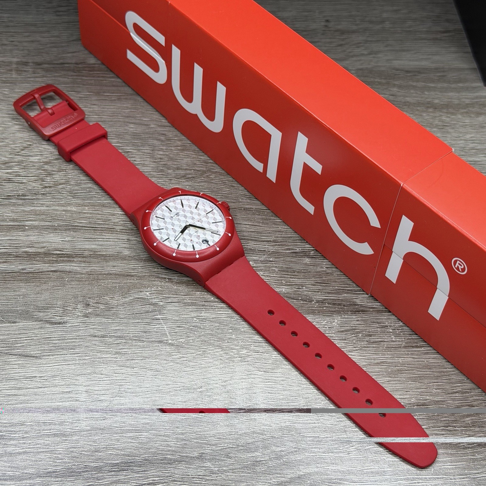 NEW✅AUTOMATIC✅ Swatch SISTEM CORRIDA Red Silicone Men’s Watch SUTR403
