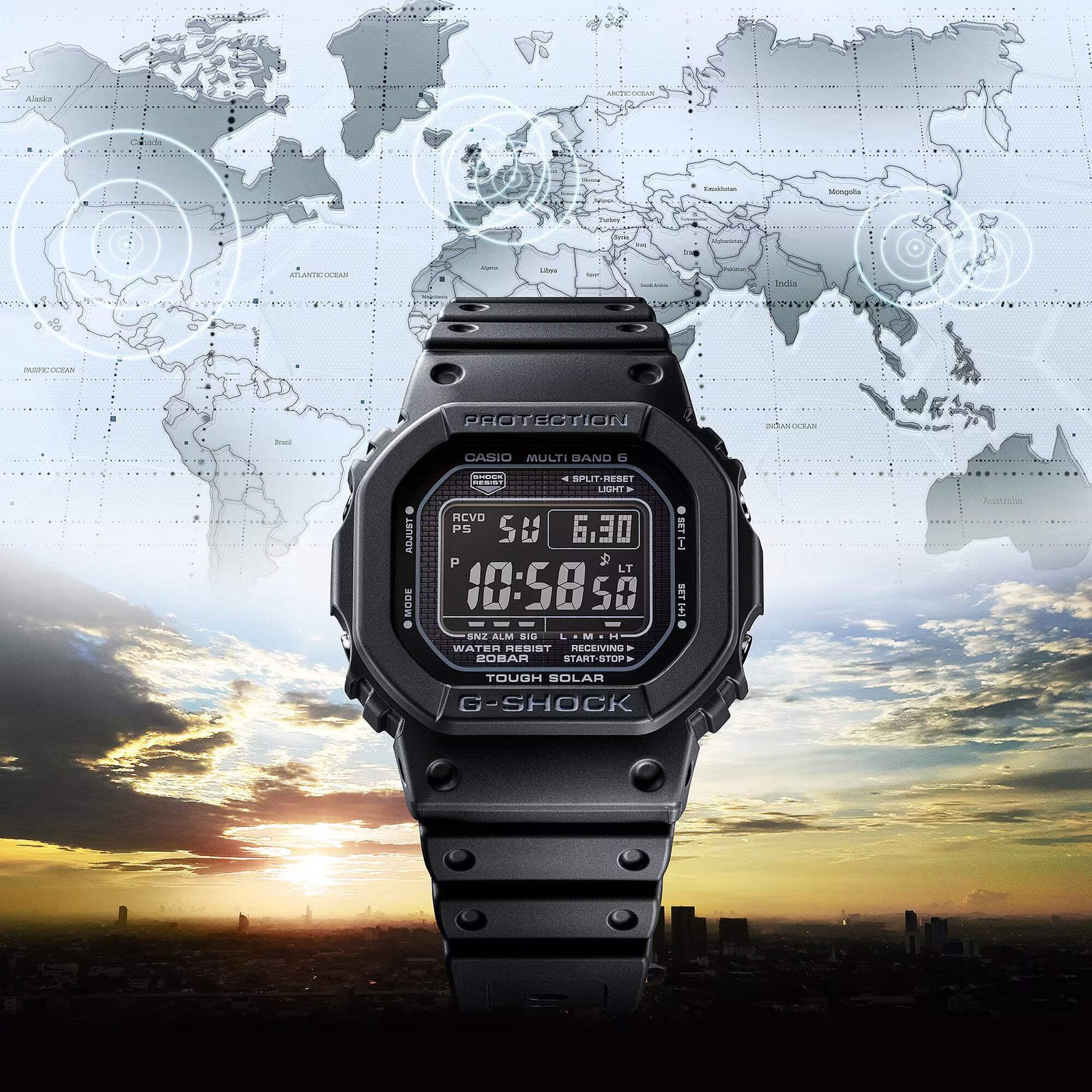 CASIO G-SHOCK GW-5000HS-1 GW5000 SOLAR / MULTIBAND 6 DIGITAL WATCH