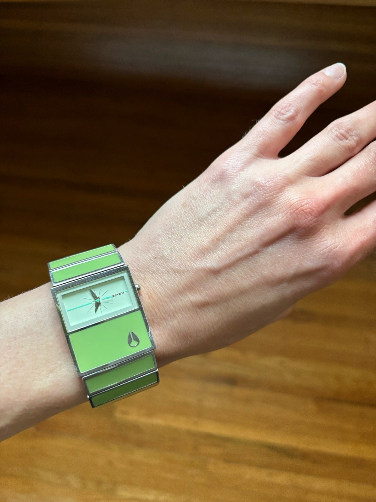 Nixon The Chalet Mint Green Panel Stainless Bracelet Watch