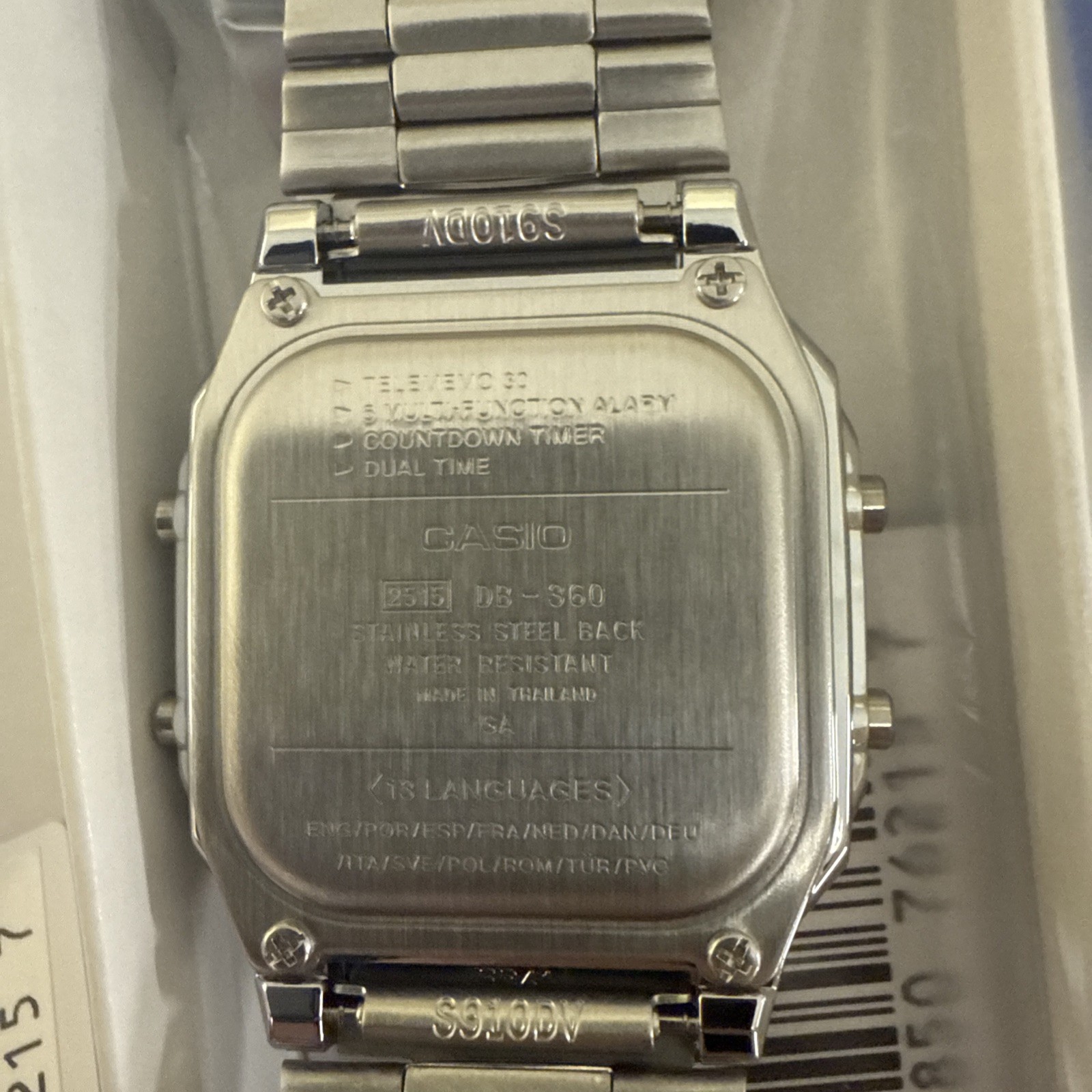 Casio DB-360-1A DataBank Silver Digital Watch – DB360-1A – 10 Year Battery