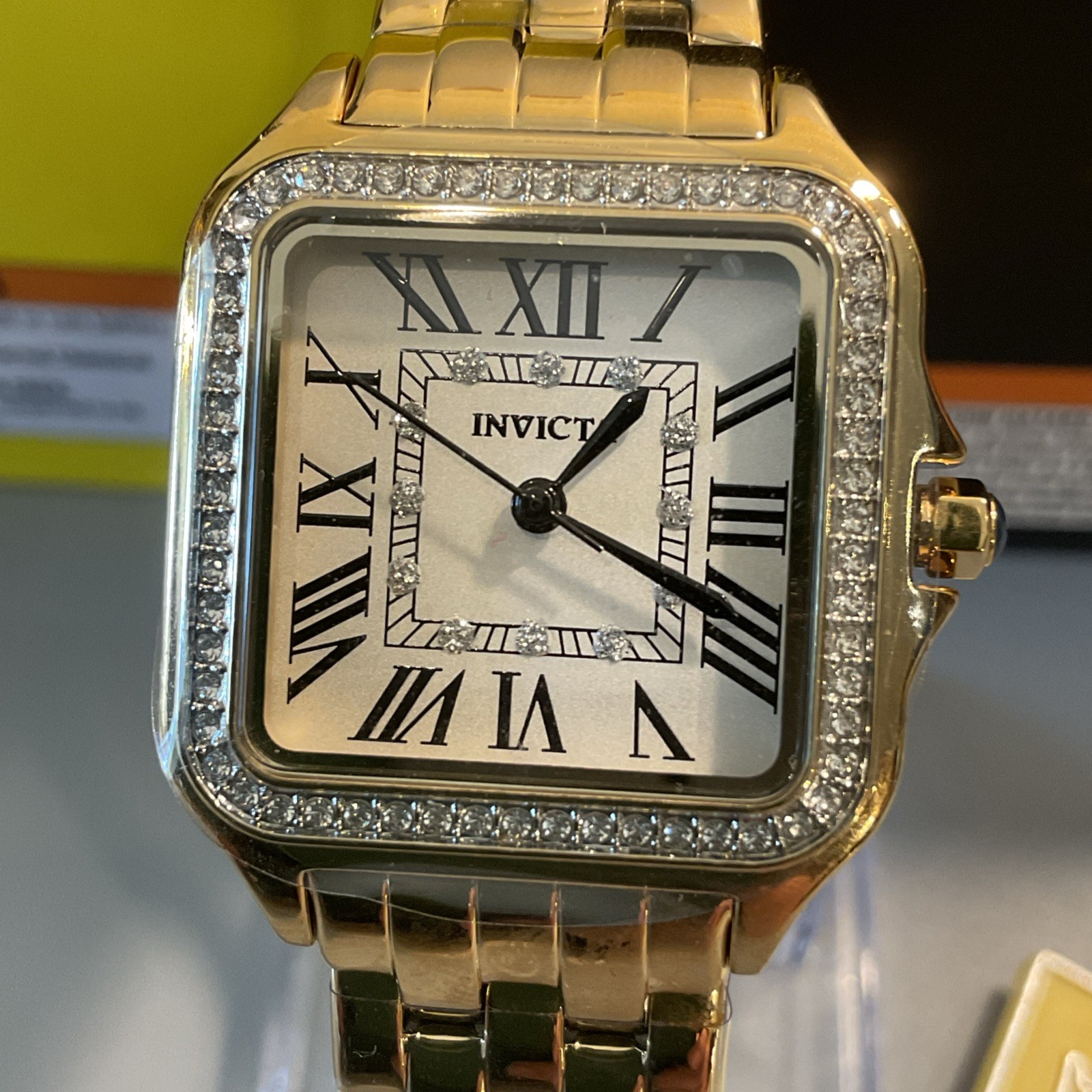 New! Invicta Women’s Watch Angel Crystal Yellow Gold Tone Bracelet 48995