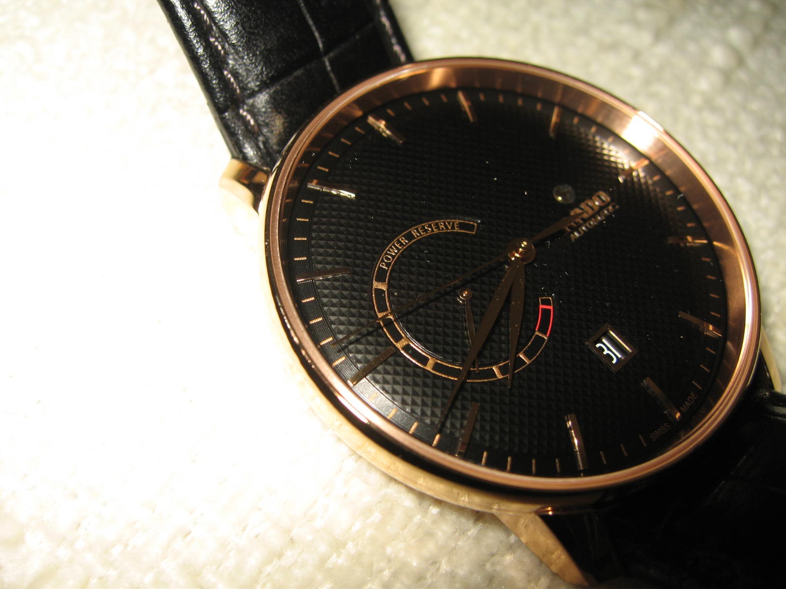 RADO Coupole Classic Automatic Power Reserve Black Dial Rose Gold 41mm Men Watch
