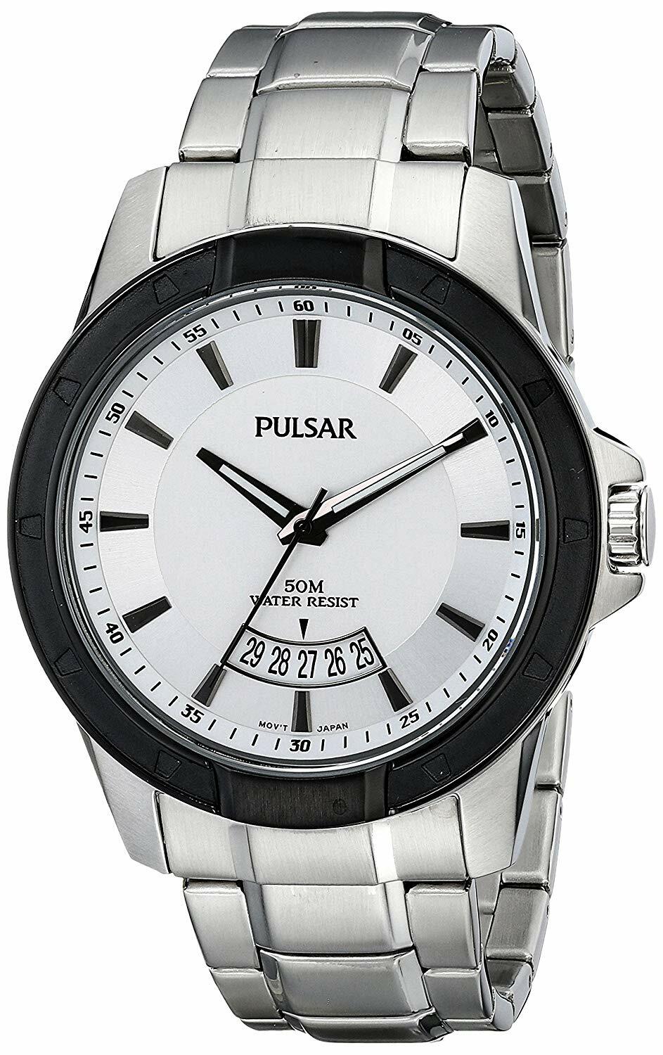 Pulsar Men’s PS9275 On The Go Analog Display Japanese Quartz Silver Watch