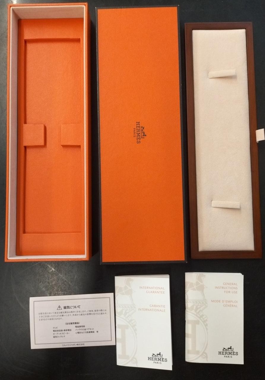 [A4N] Hermes Clipper CP1.210 Pink MOP Shell Dial SS Quartz Ladies [x4p]
