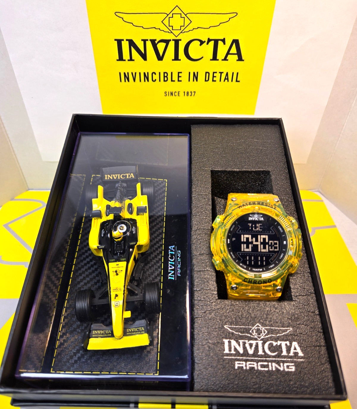 Invicta Special Edition Replica Racing Car w/ Invicta Burnout Watch (49044) New!