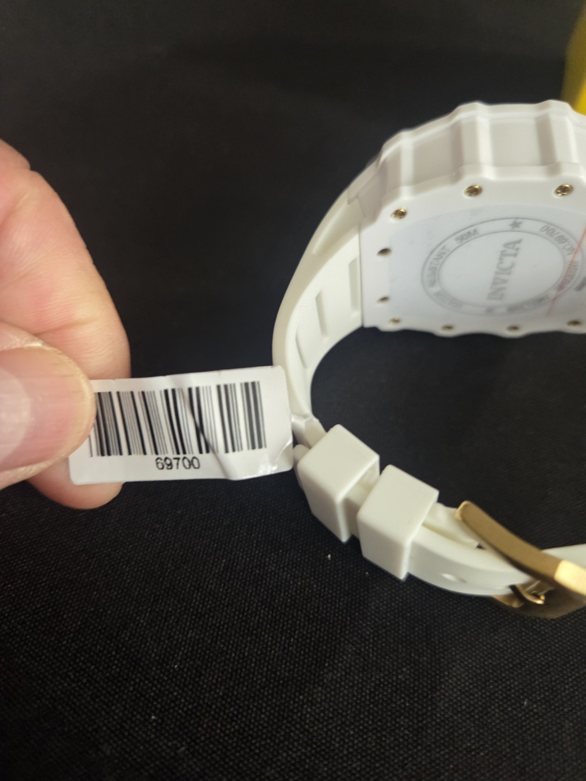 Invicta Tonneau Chronograph Quartz Watch White Silicone Gray Dial 50m